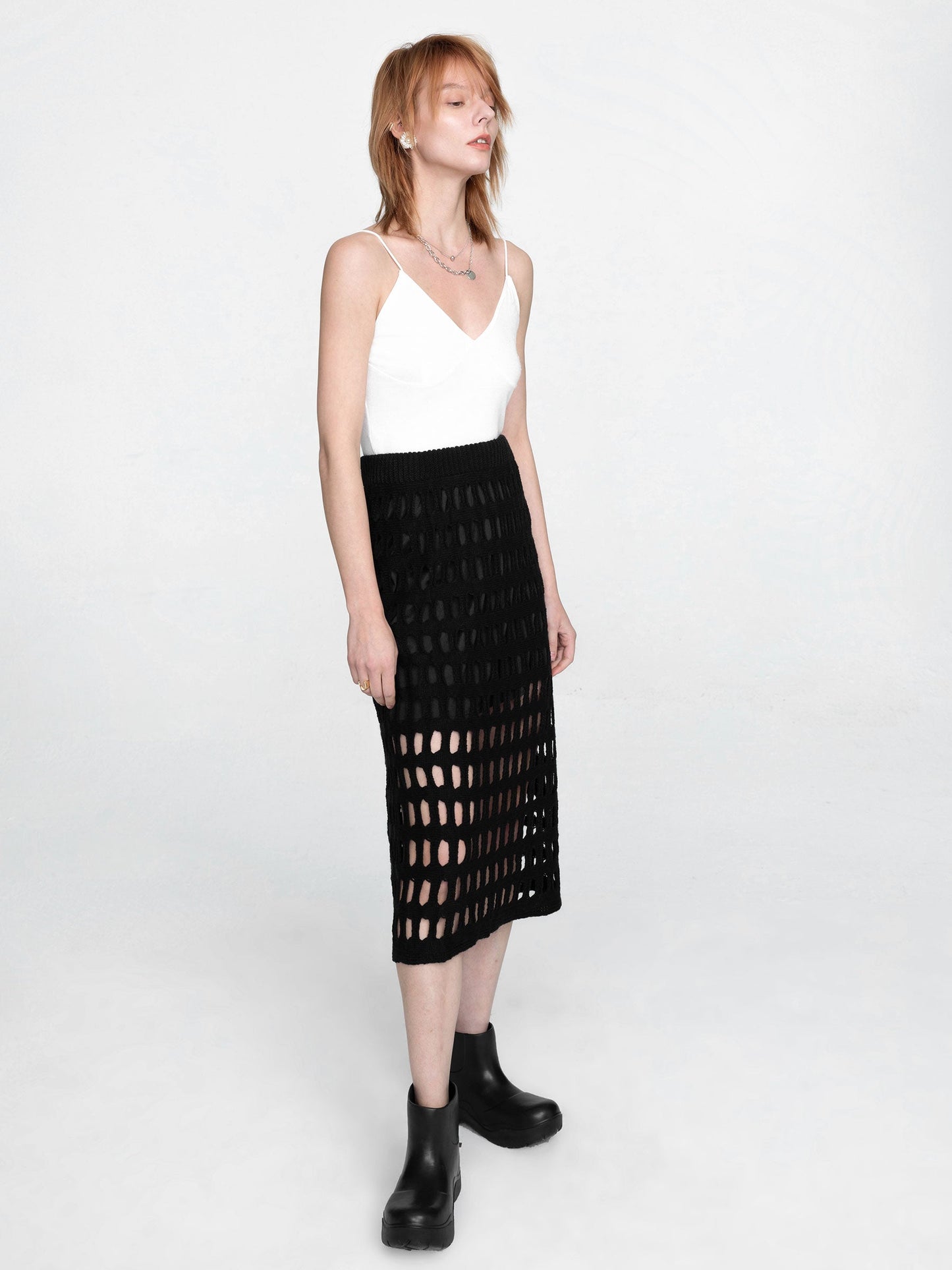 CUBIC Women's Large Mesh Midi Skirt