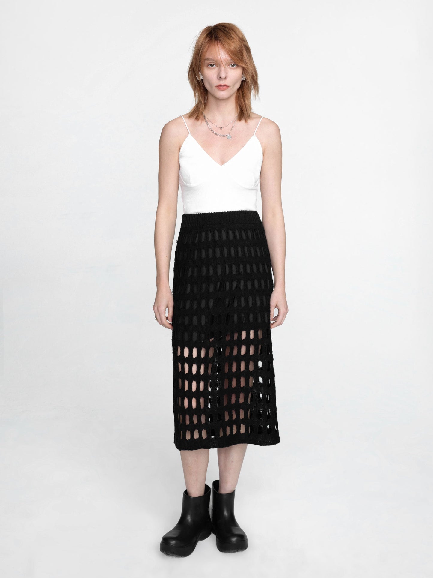 CUBIC Women's Large Mesh Midi Skirt