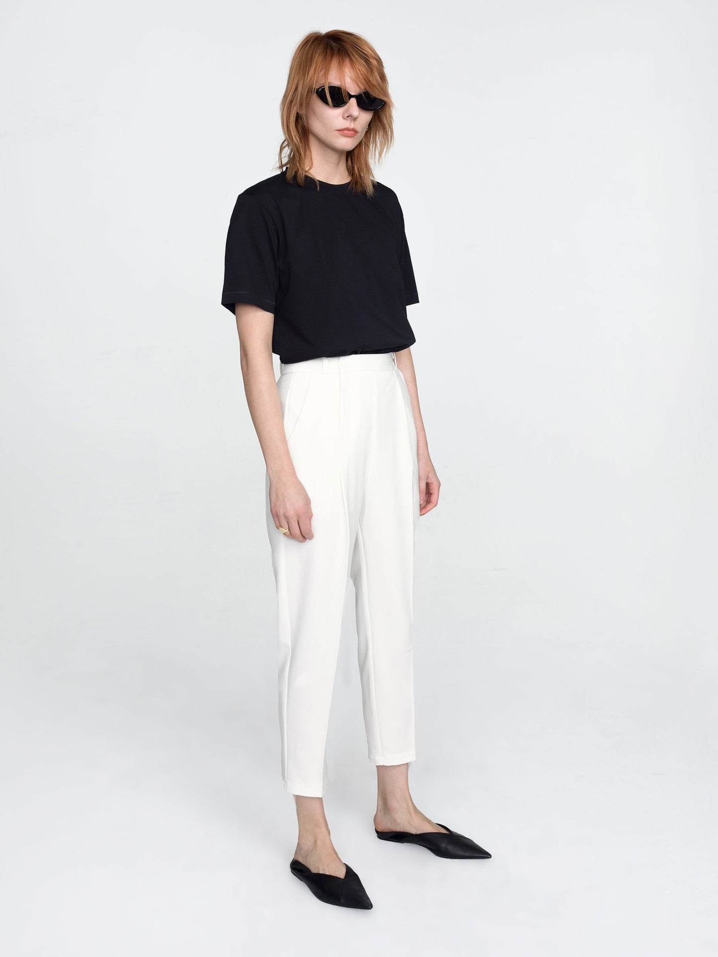 CUBIC Women's Cropped Cigarette Pants