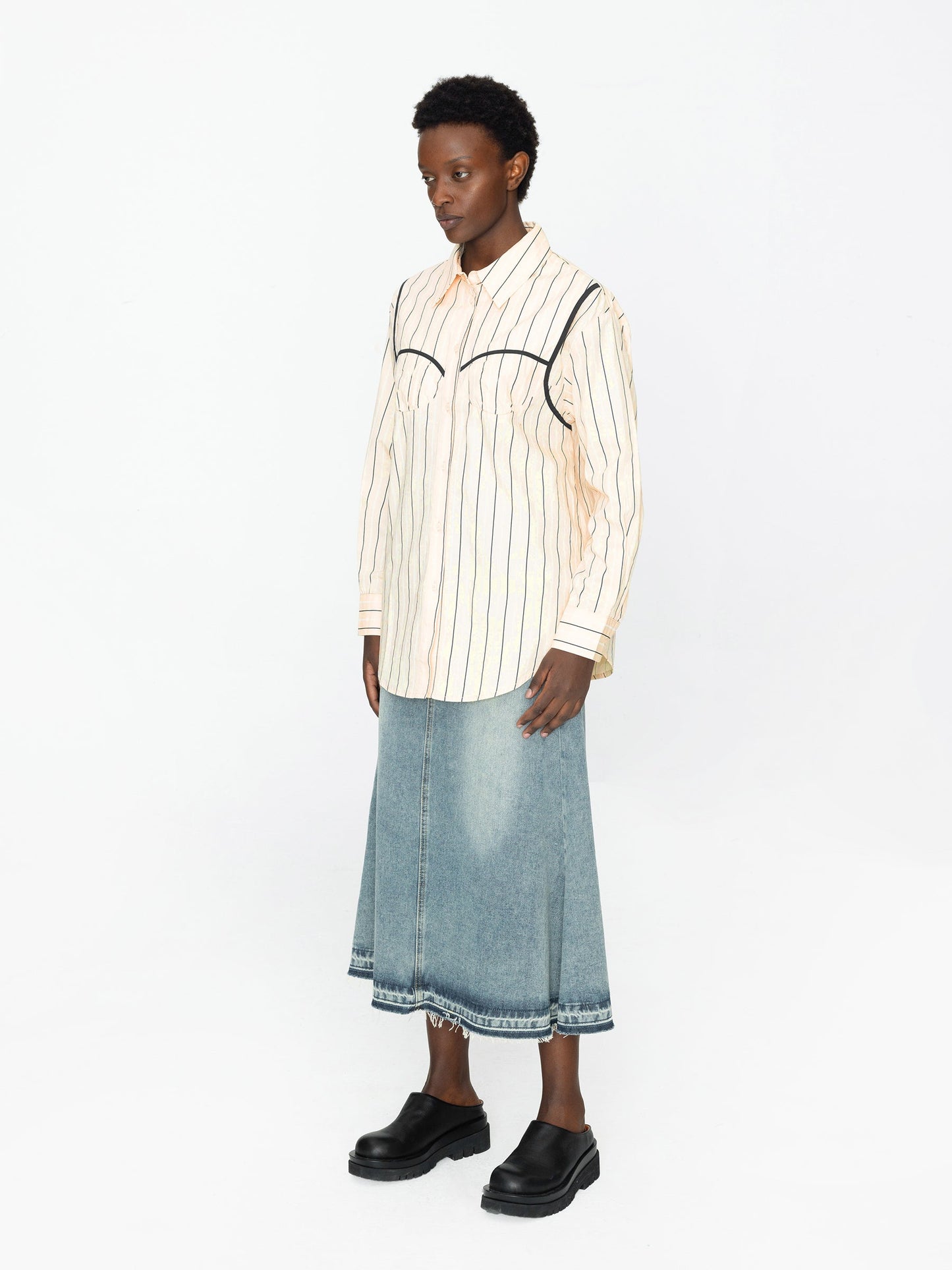 Corset Cup Striped Shirt