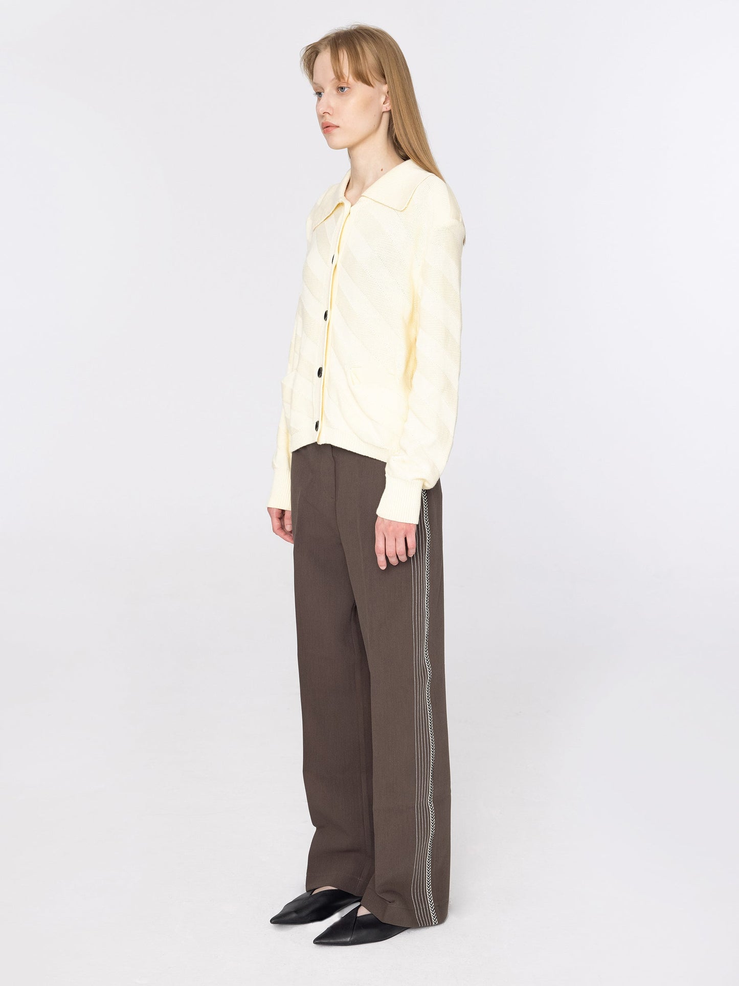 High Waisted Straight Leg Casual Trousers