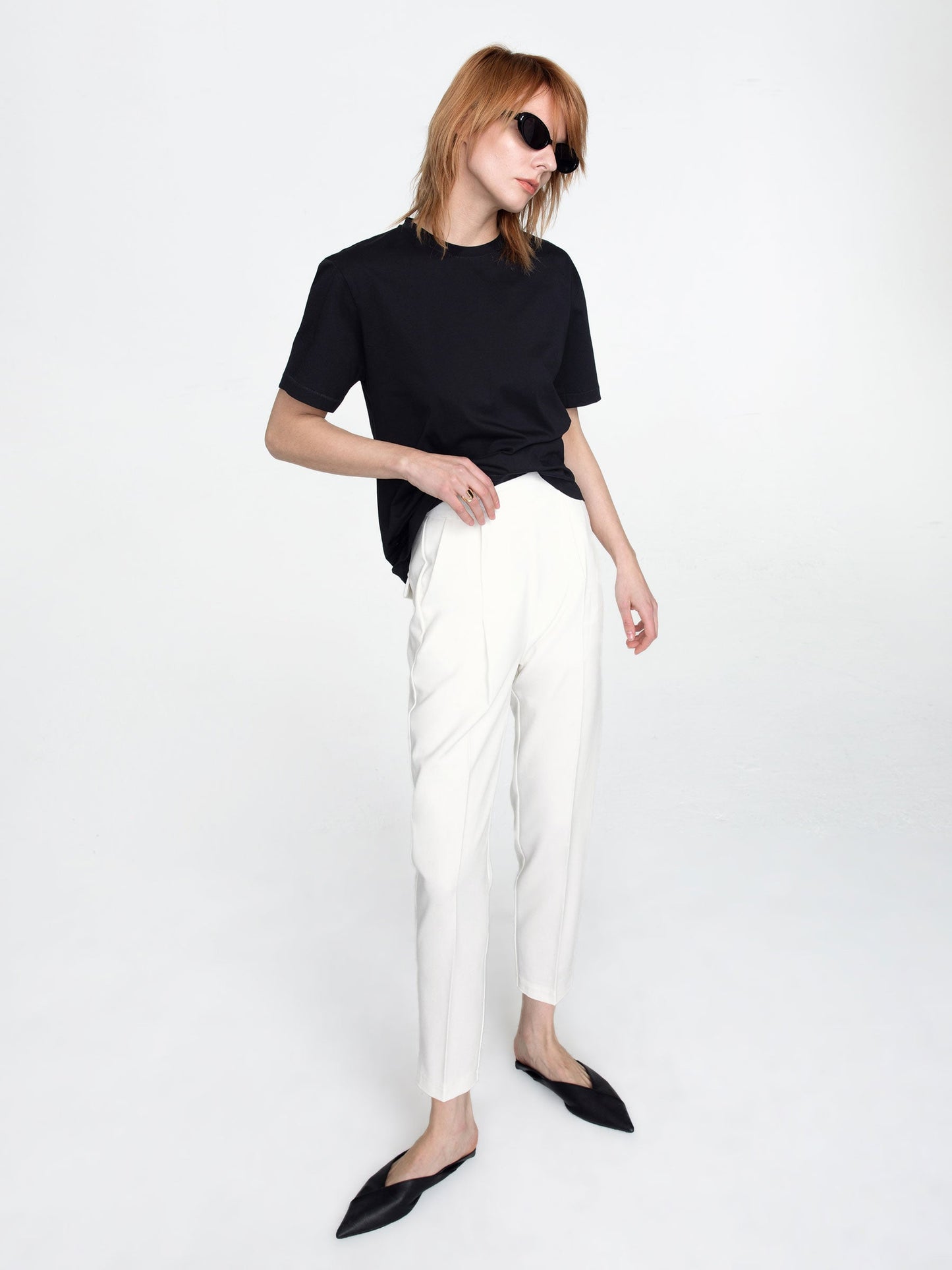 CUBIC Women's Cropped Cigarette Pants