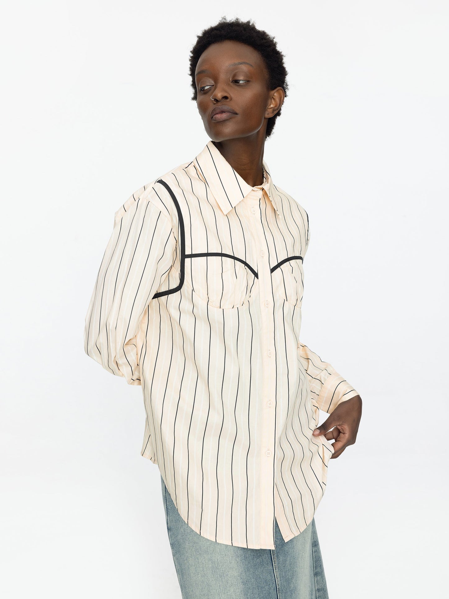 Corset Cup Striped Shirt