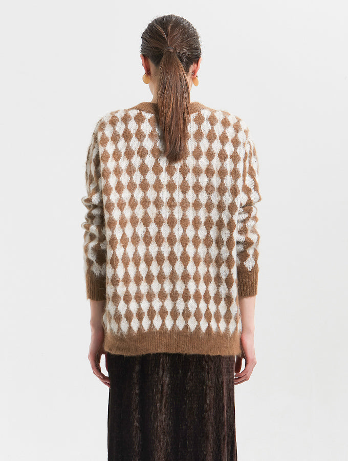 Elegant Jacquard Knit Sweater