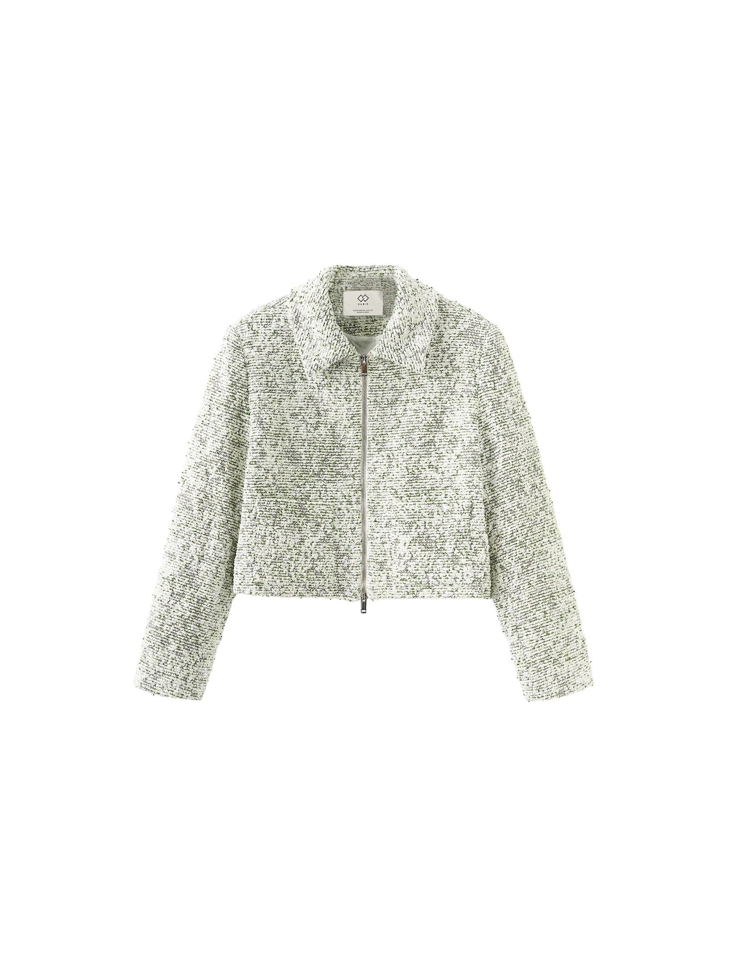 Light Green and White Open Short Jacket