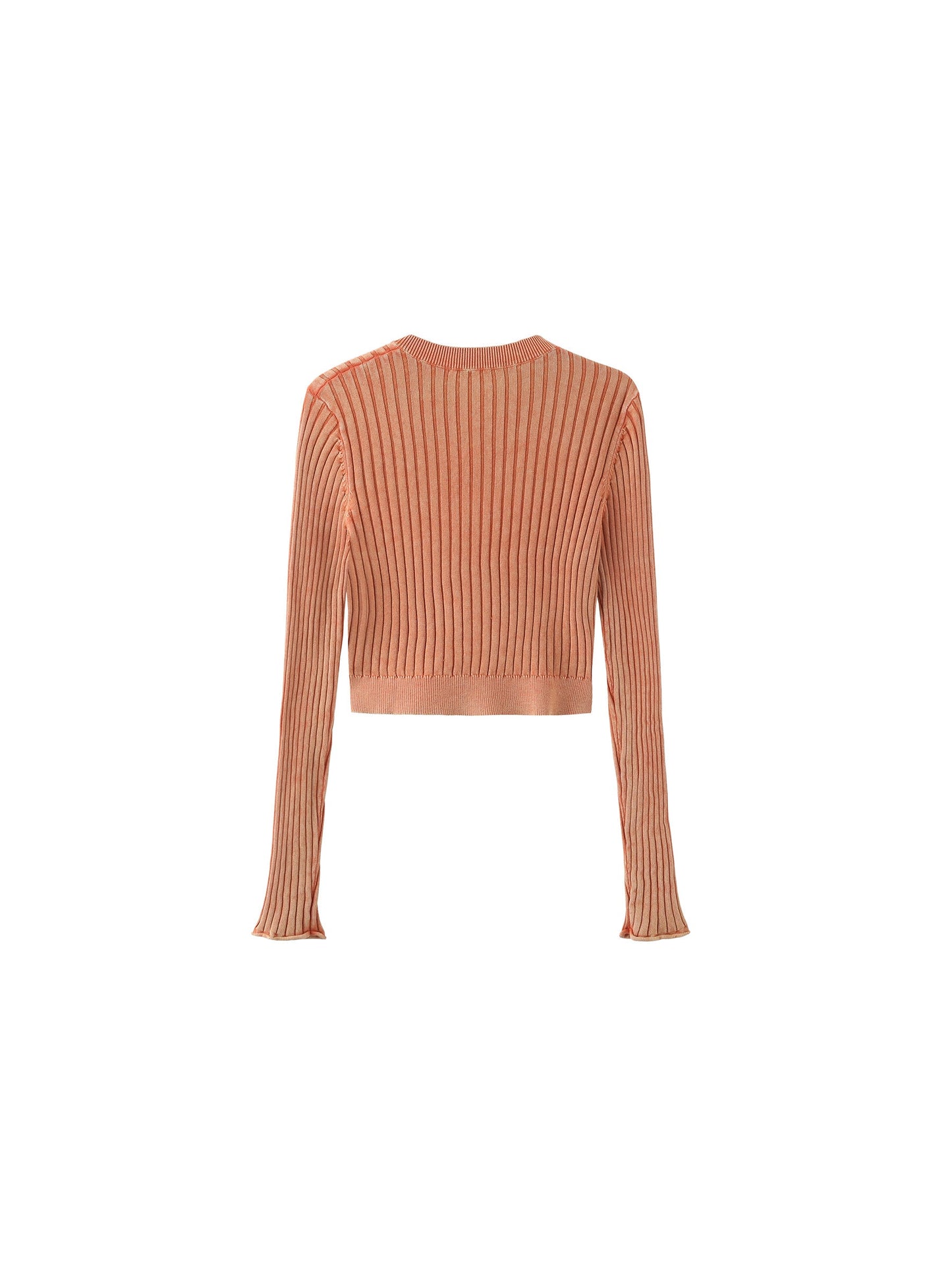 Cropped Ribbed Knit Cardigan
