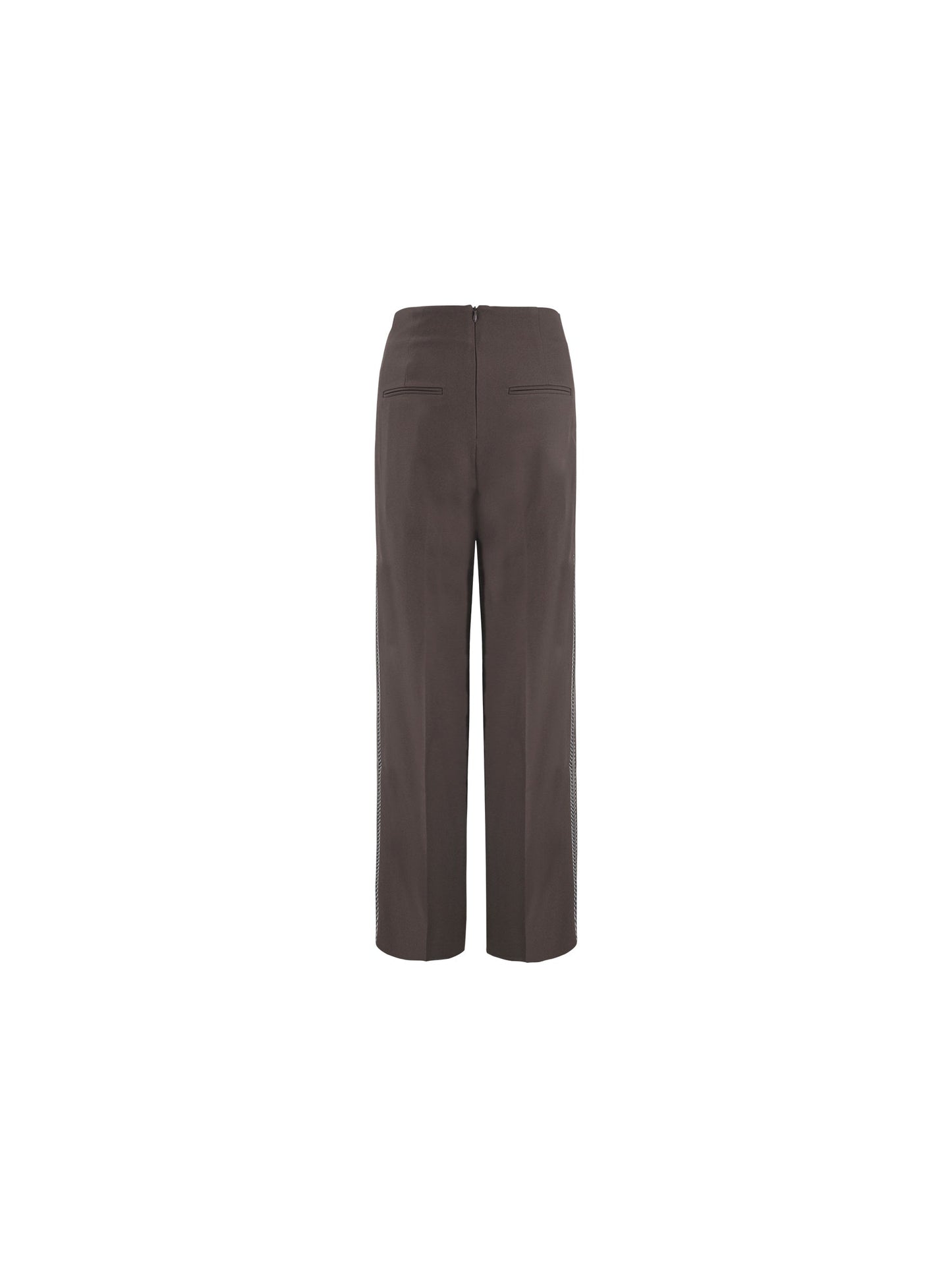 High Waisted Straight Leg Casual Trousers
