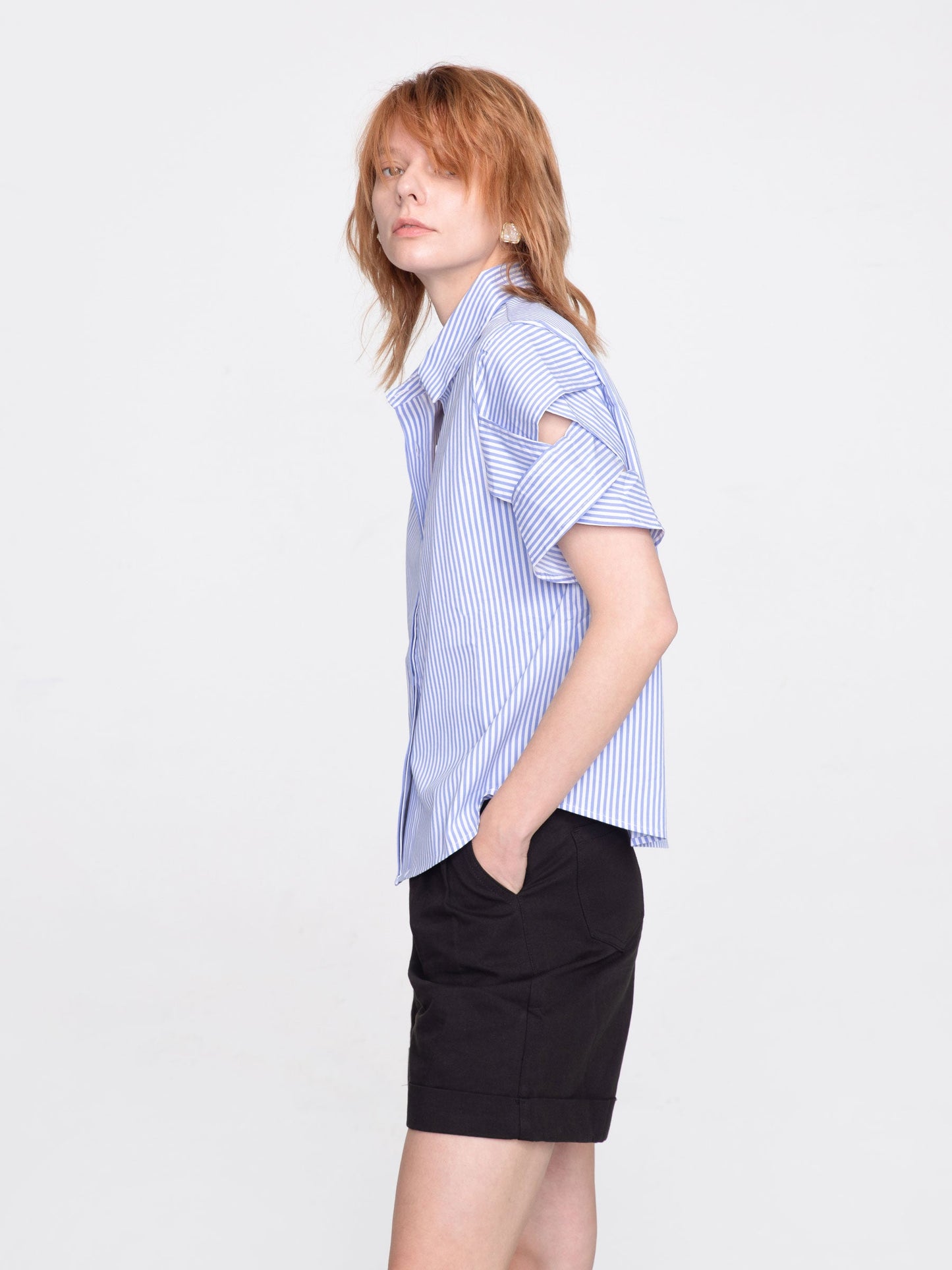 Pinstriped Short Sleeved Shirt