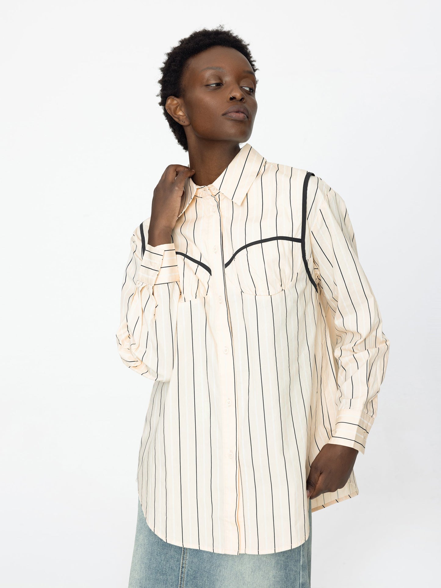 Corset Cup Striped Shirt