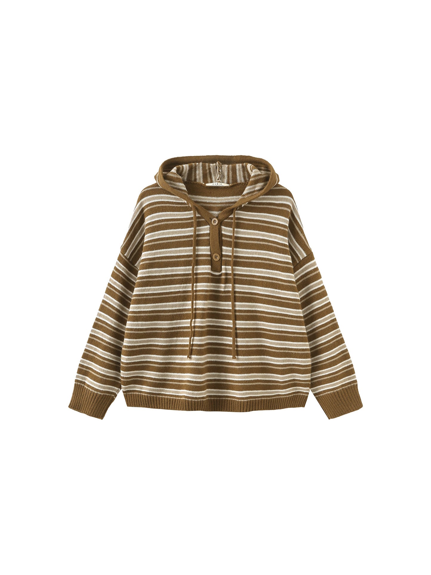 Striped Hood Knit Cardigan