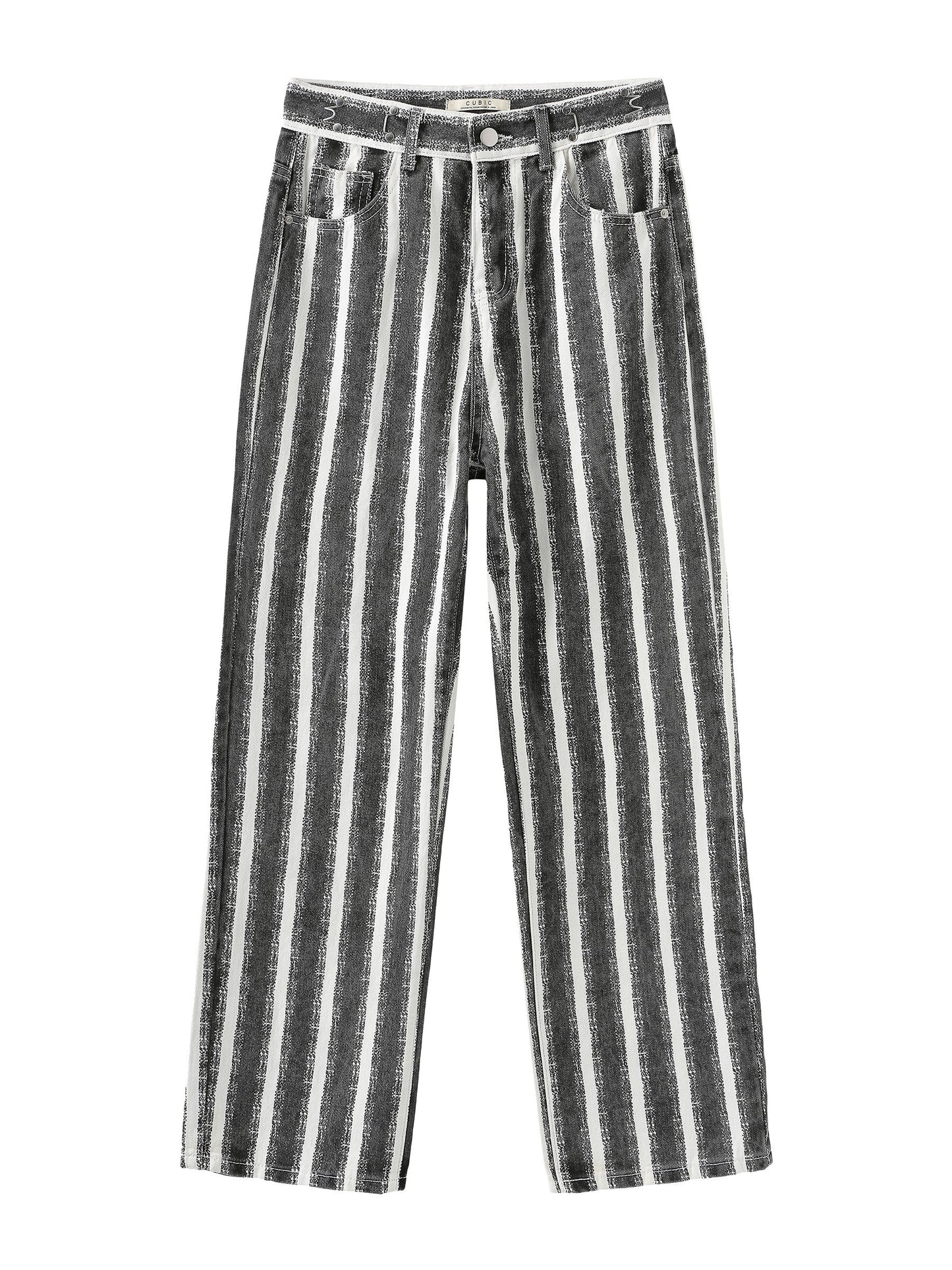 CUBIC Women's Thick Chalk Striped Jeans