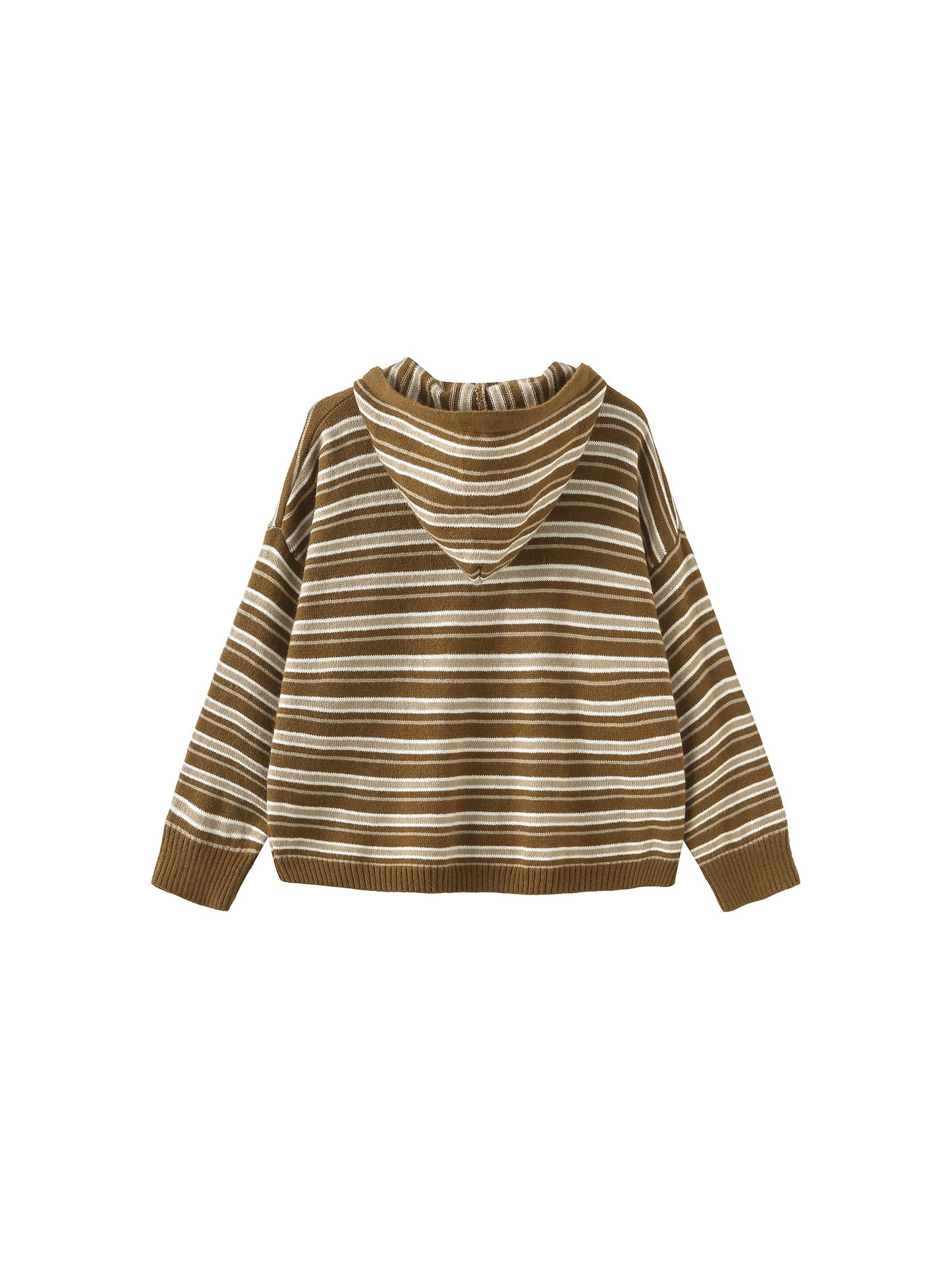 Striped Hood Knit Cardigan