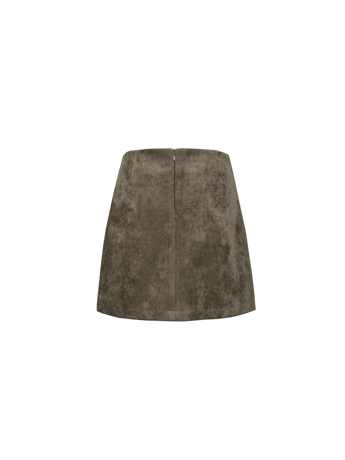 Suede A-line Mini Skirt