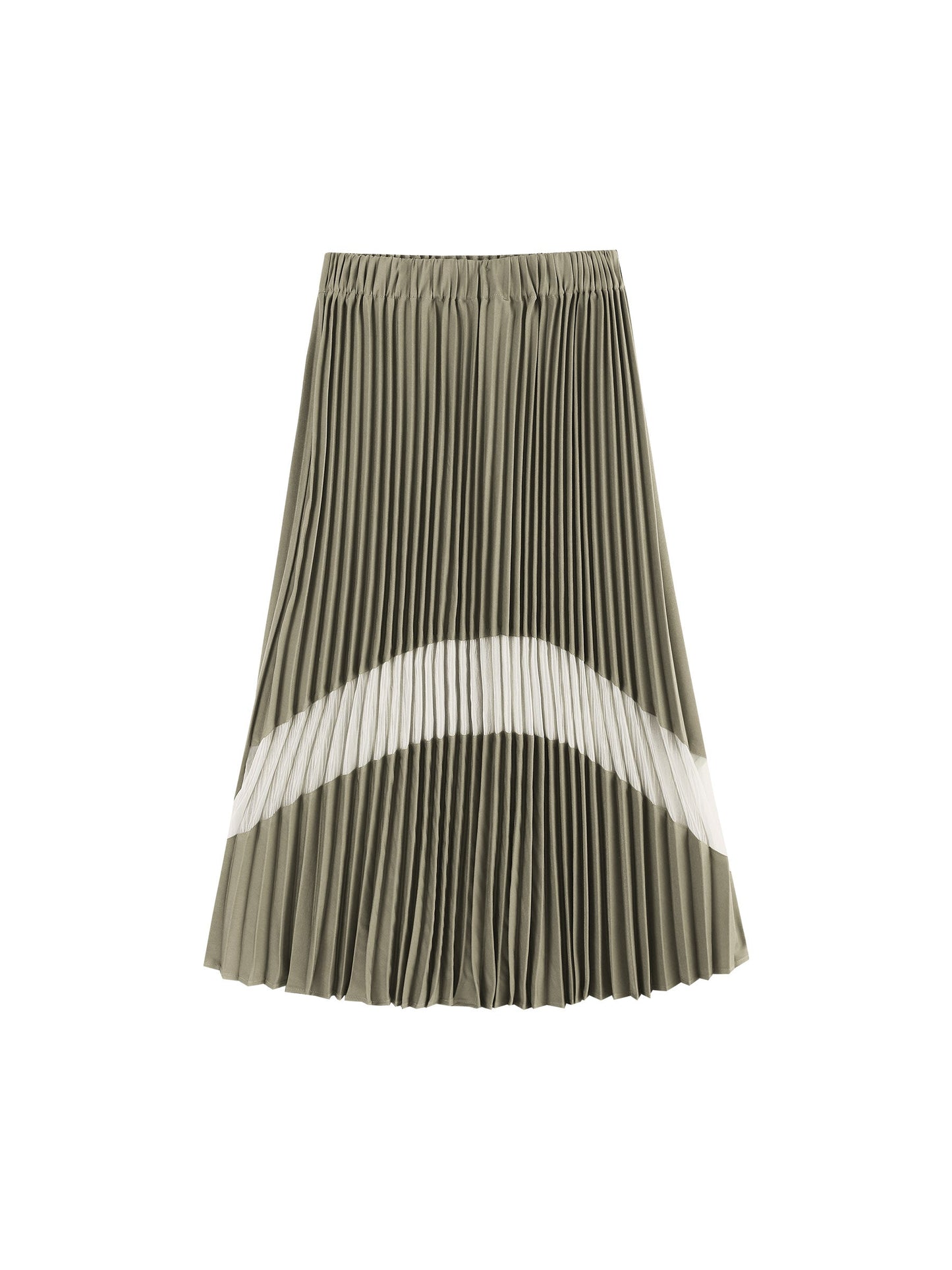 CUBIC Women's Sheer Panel Pleated Midi Skirt