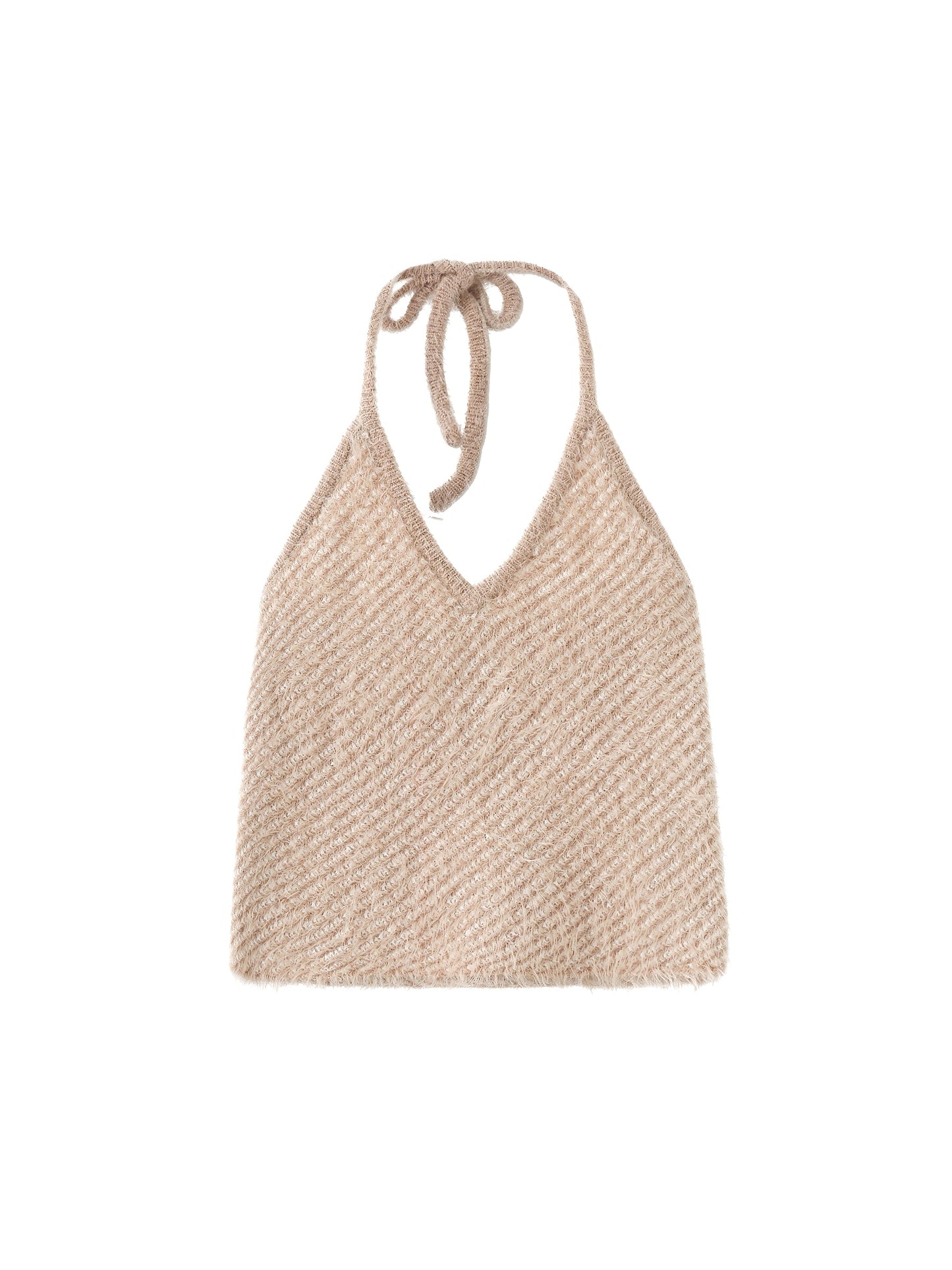 Thin Knit Cropped Halter Top