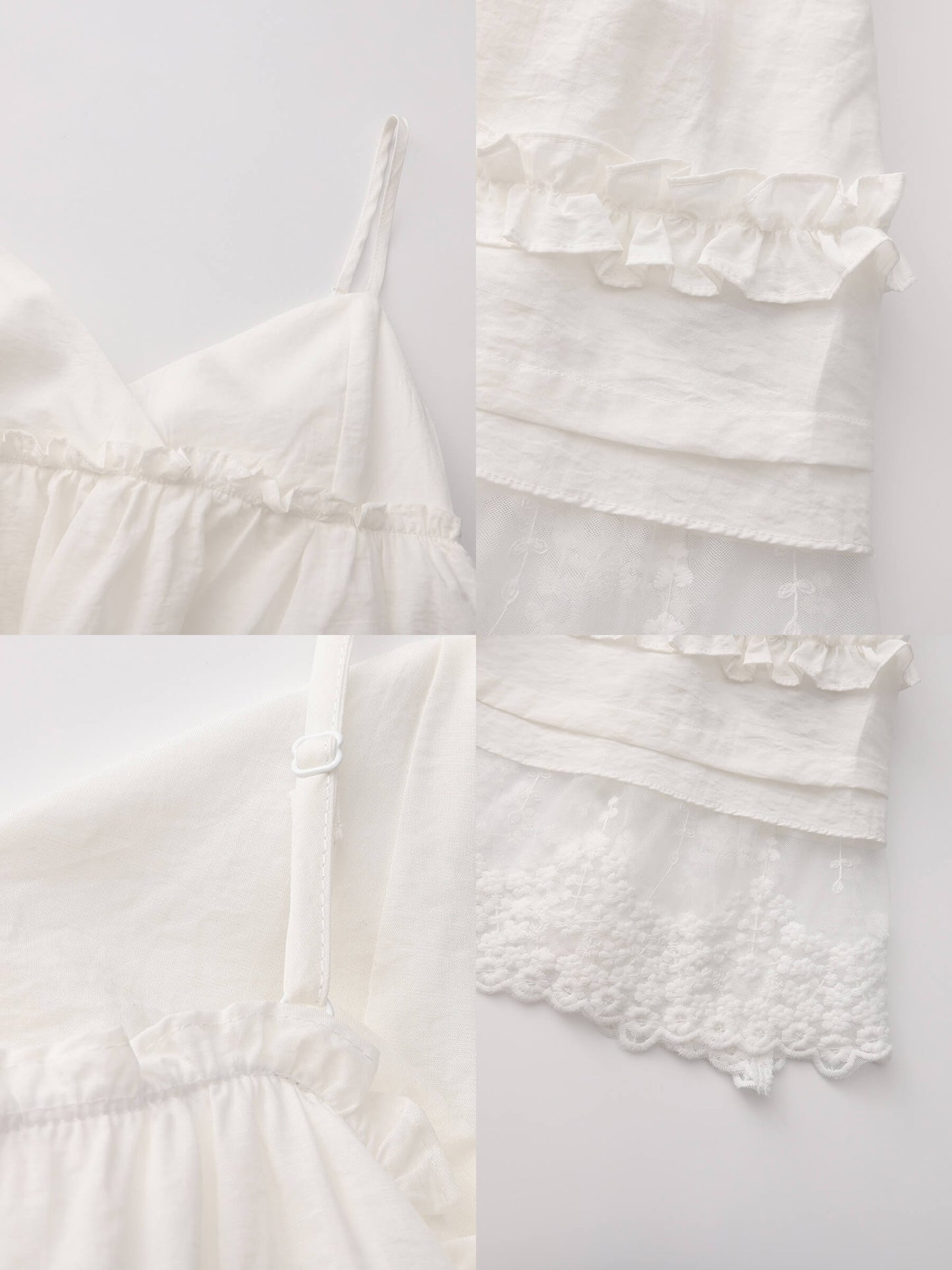 Double-Layer Lace Trim Adjustable Cami