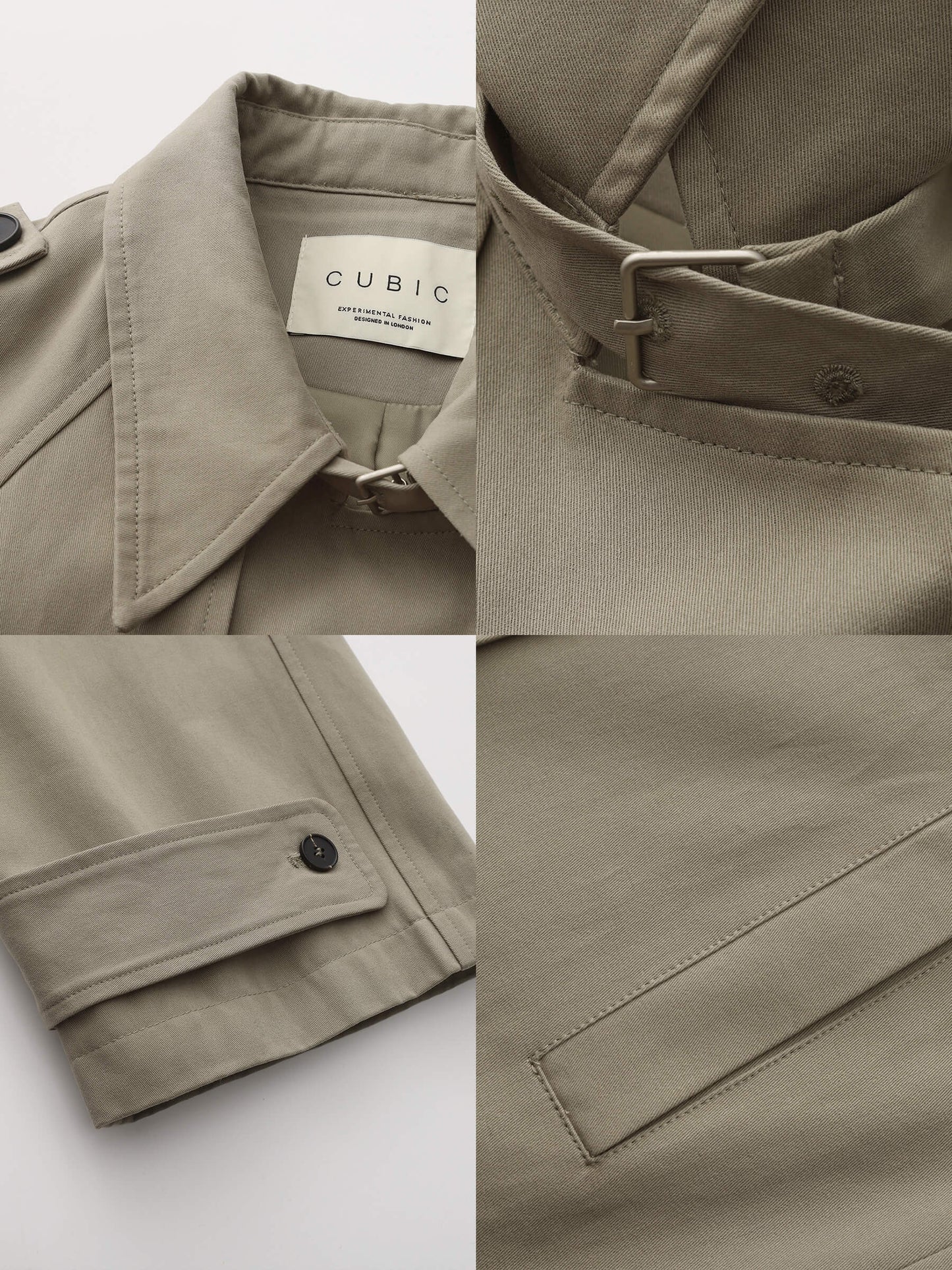 100% Cotton Oversized Mid-Length Raglan Sleeve Trench Coat