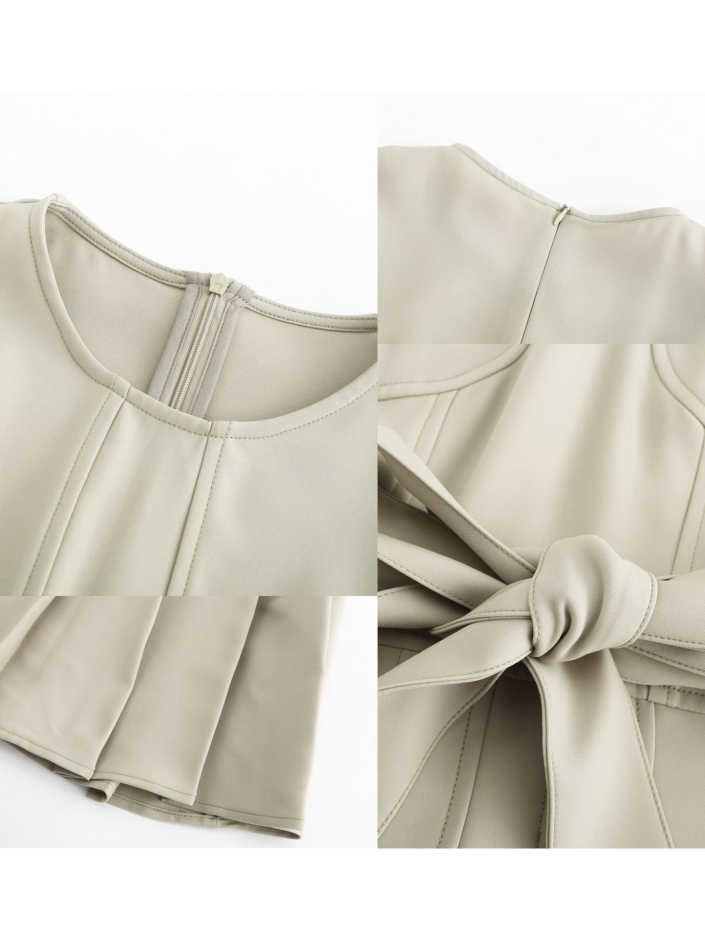 Belted Pleated Midi Dress
