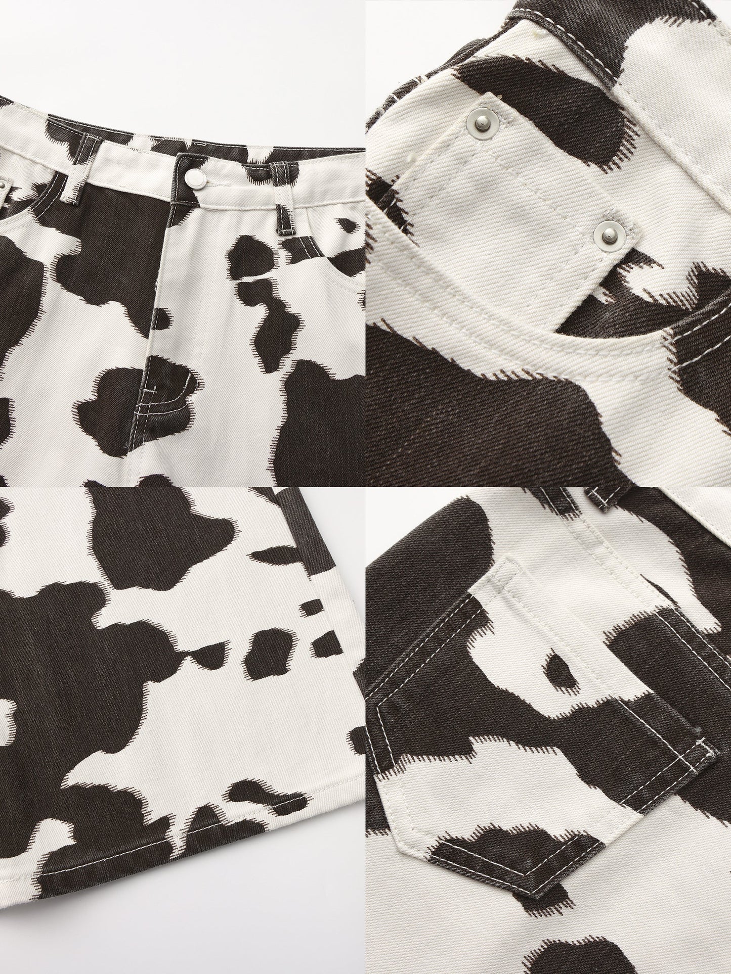 Cow Print Wide-Leg Trousers