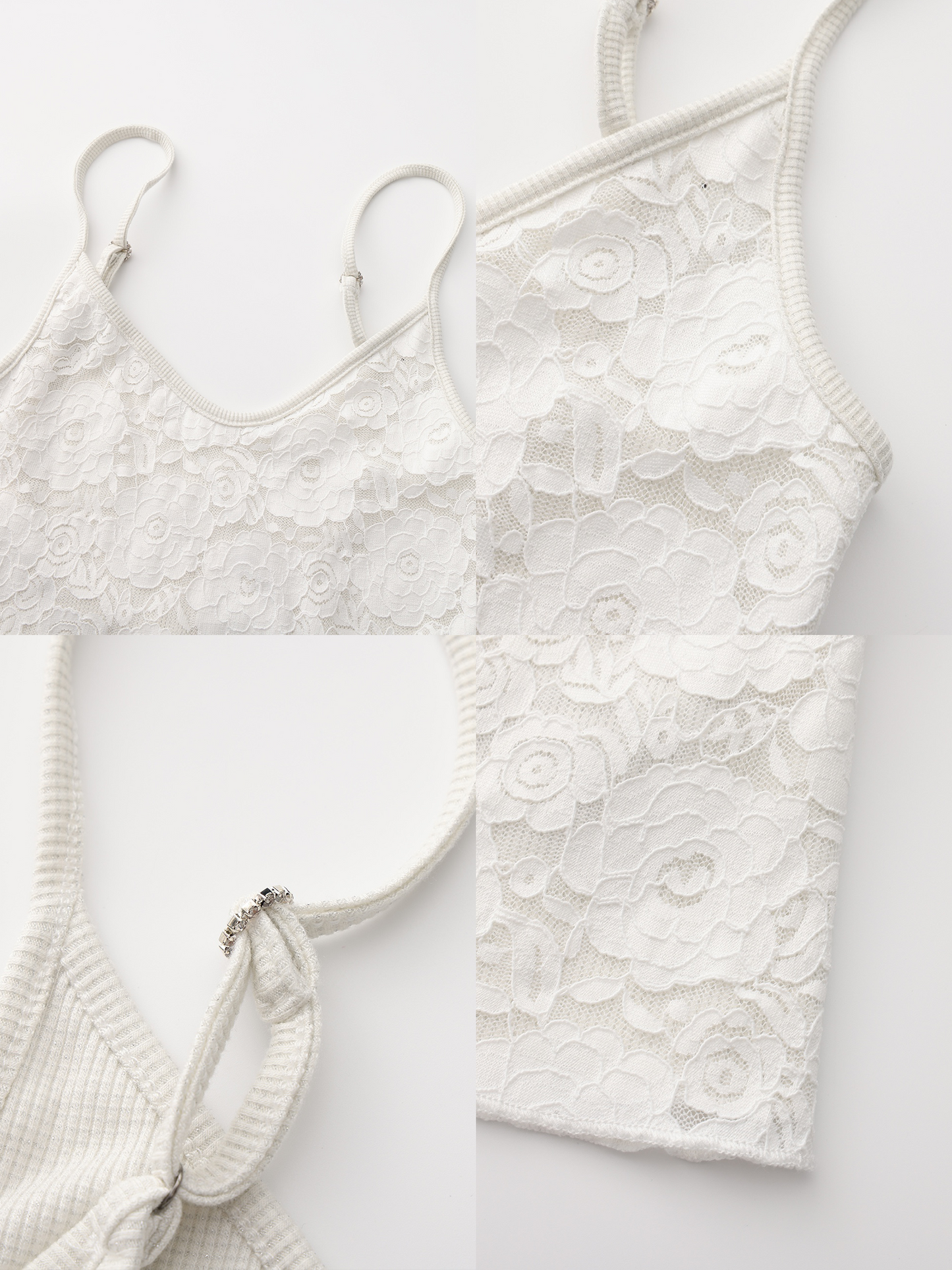 Lace Slim-Fit V-Neck Cami Top