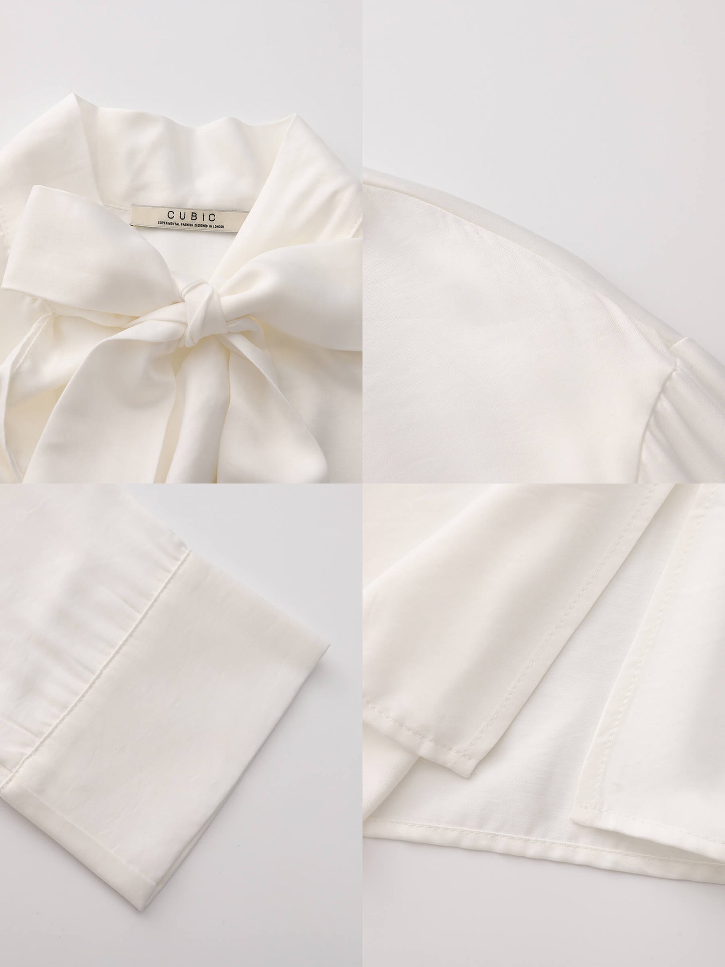 Oversize Satin Blouse with Tie