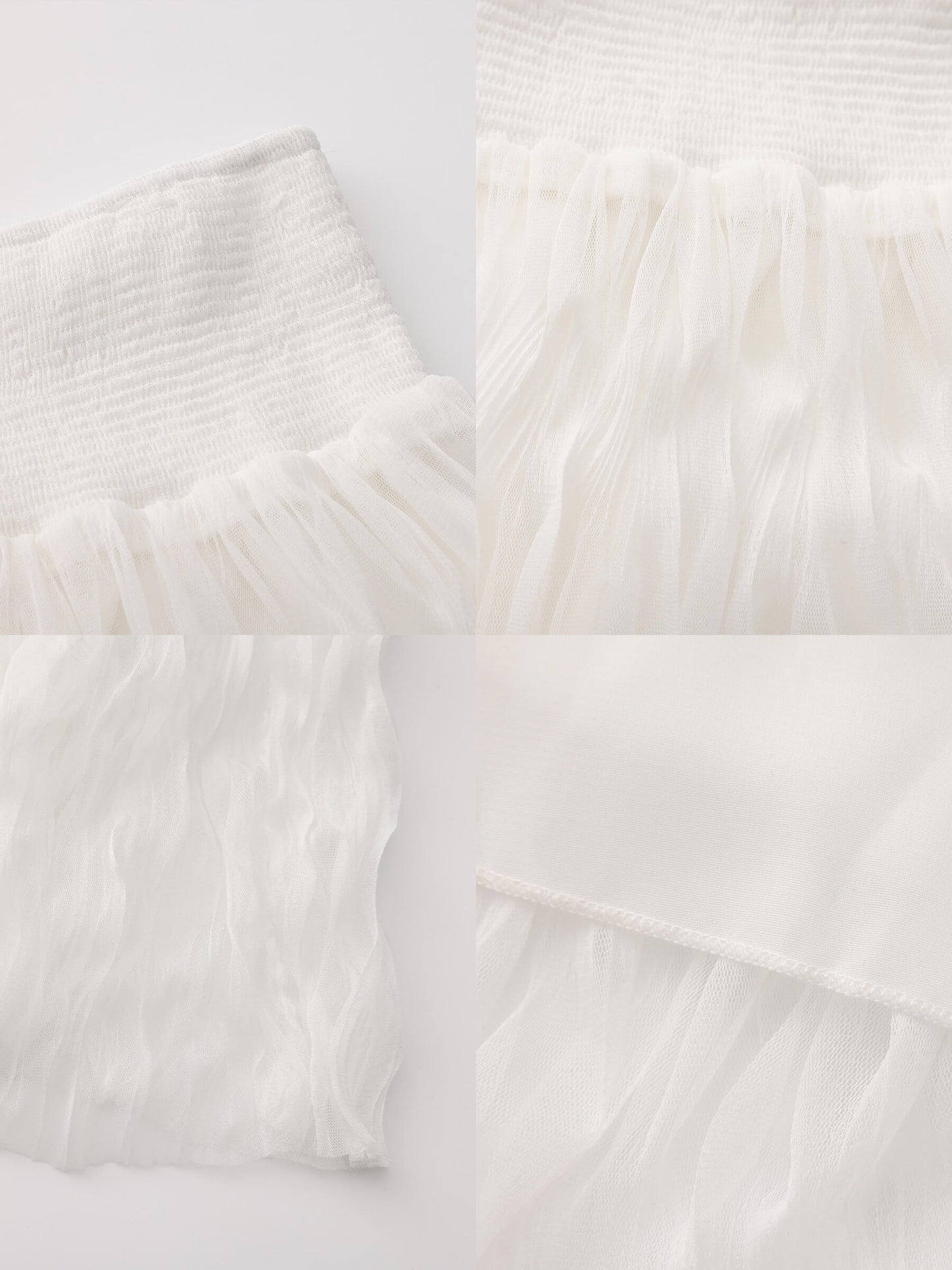 White Wavy Draped Midi Skirt