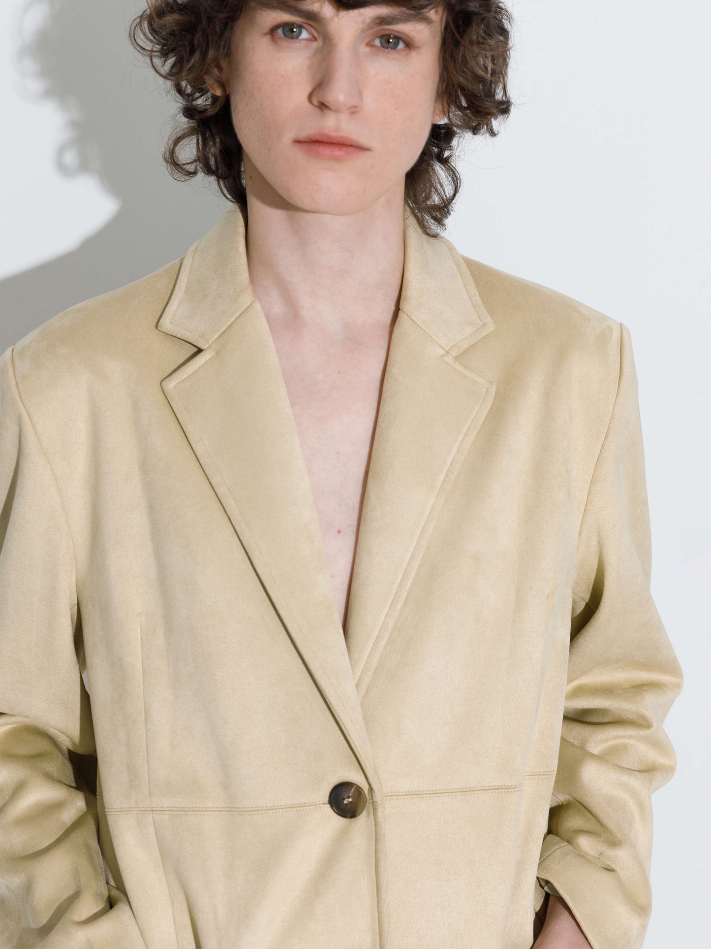 ONE BY CUBIC Silky Tailored Suede Jacket