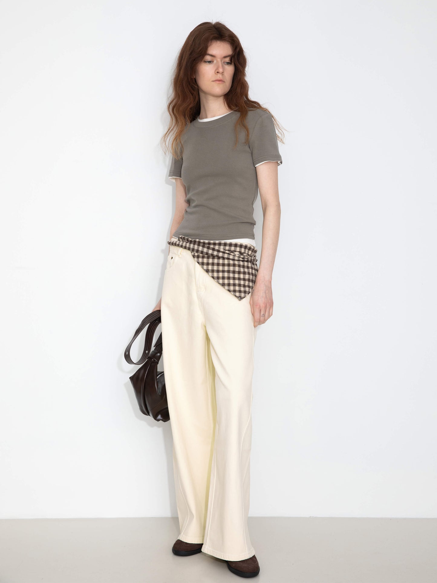 High-Waisted Wide-Leg Straight Jeans