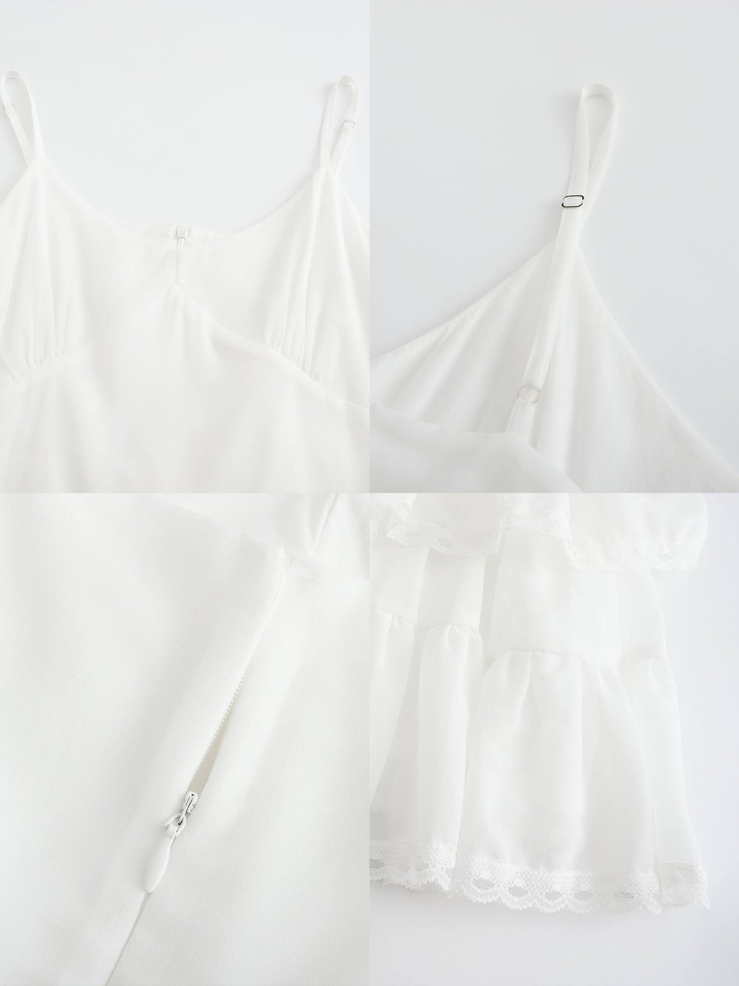 White Lace Tiered Short Dress