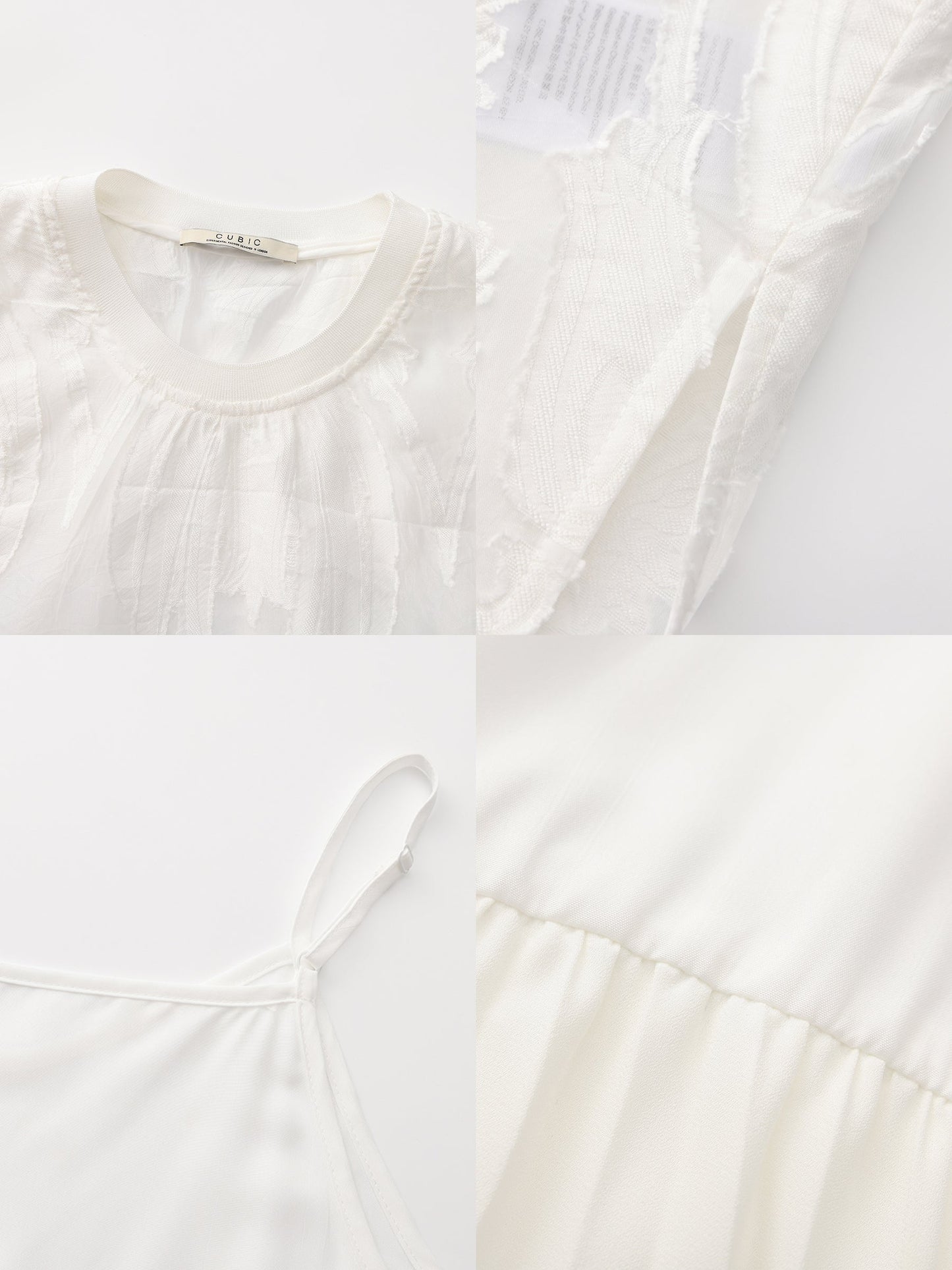 Sheer Patterned Sleeveless Pleated Skirt