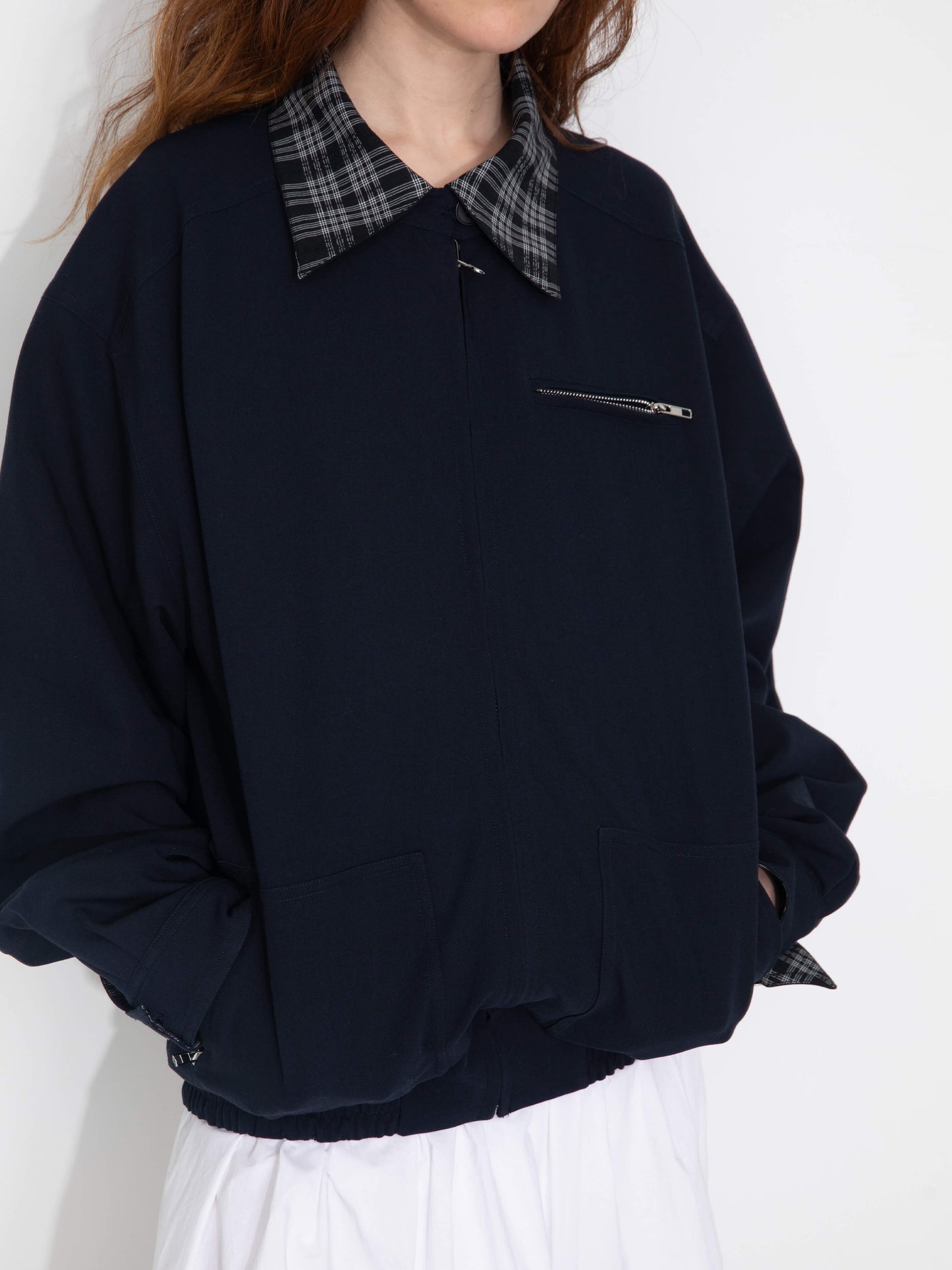 Reversible Jacket with Color-Block Collar