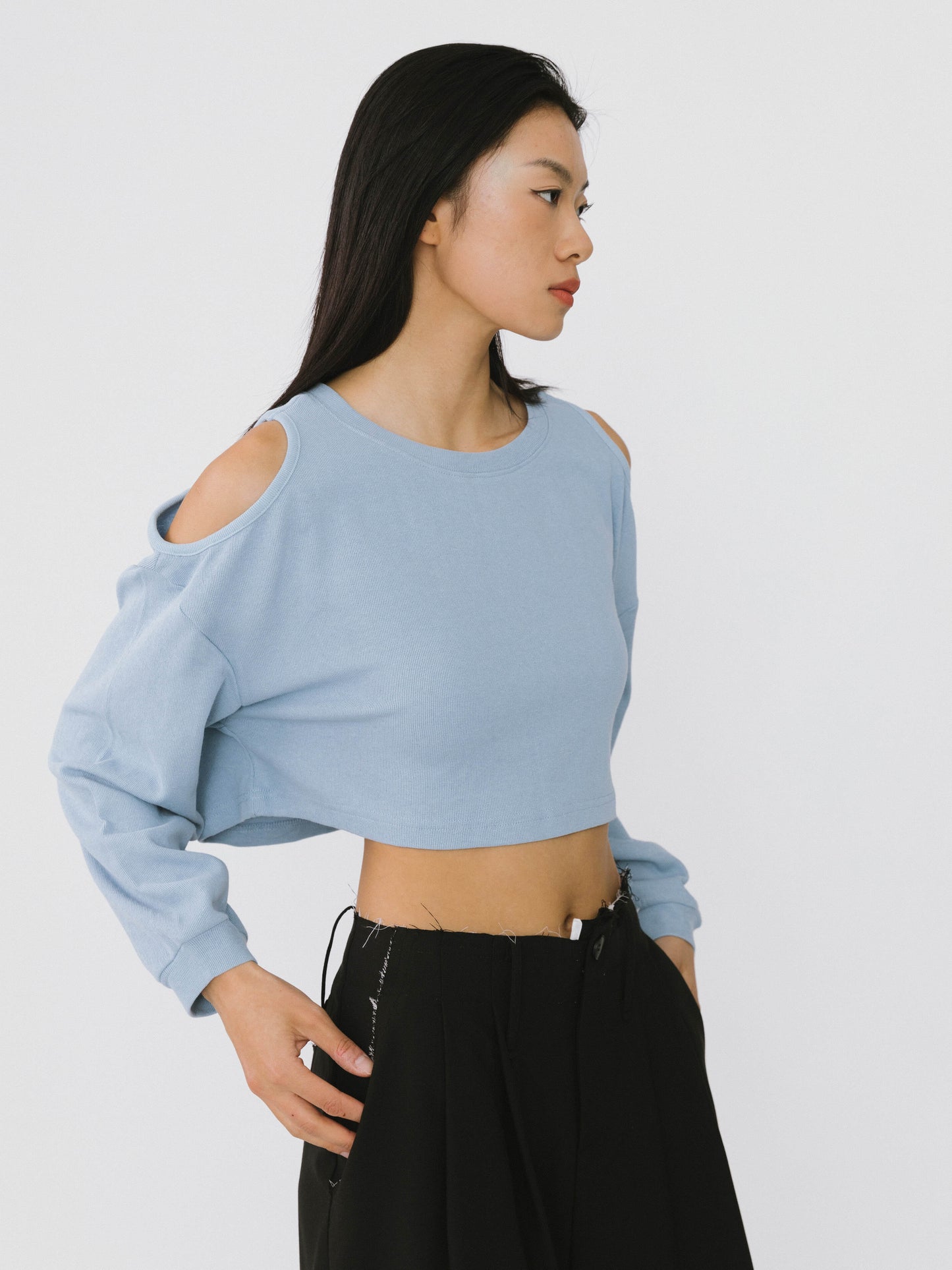 Shoulder Cut Out Crop Top