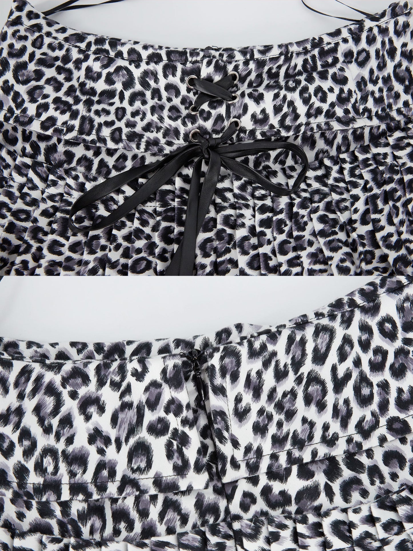 100% Cotton Leopard Print A-Line Skirt