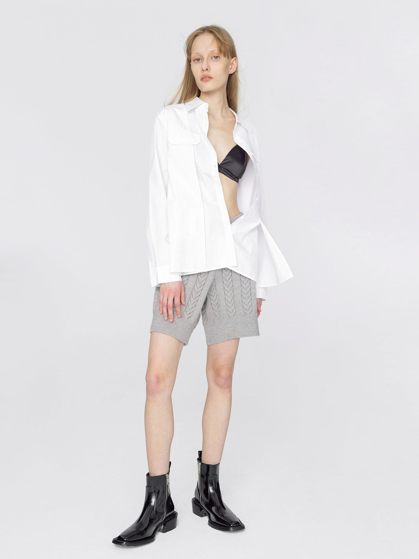 Fishbone Knit Shorts