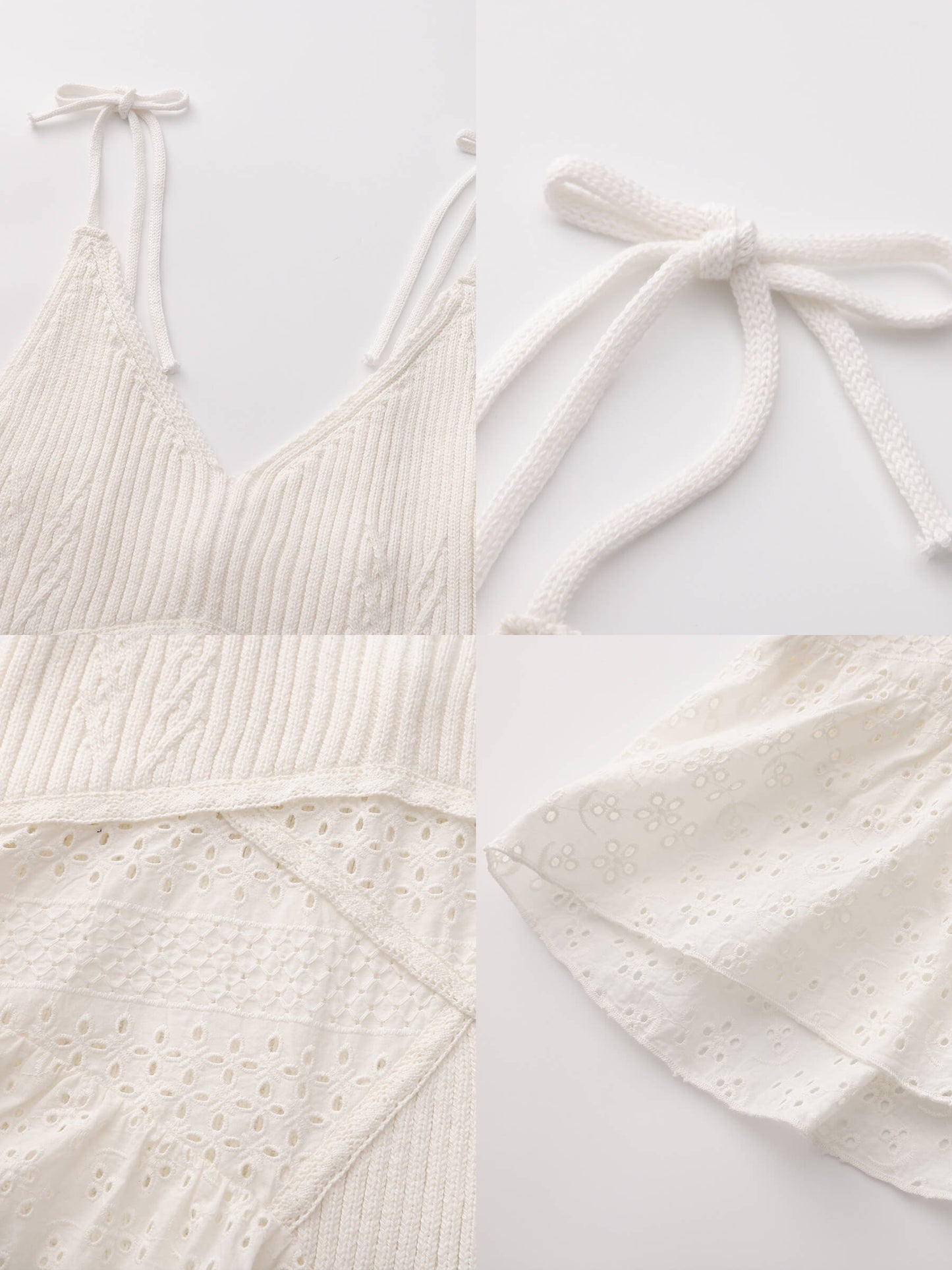 100% Cotton Lace-Detail Knitted Cami Top