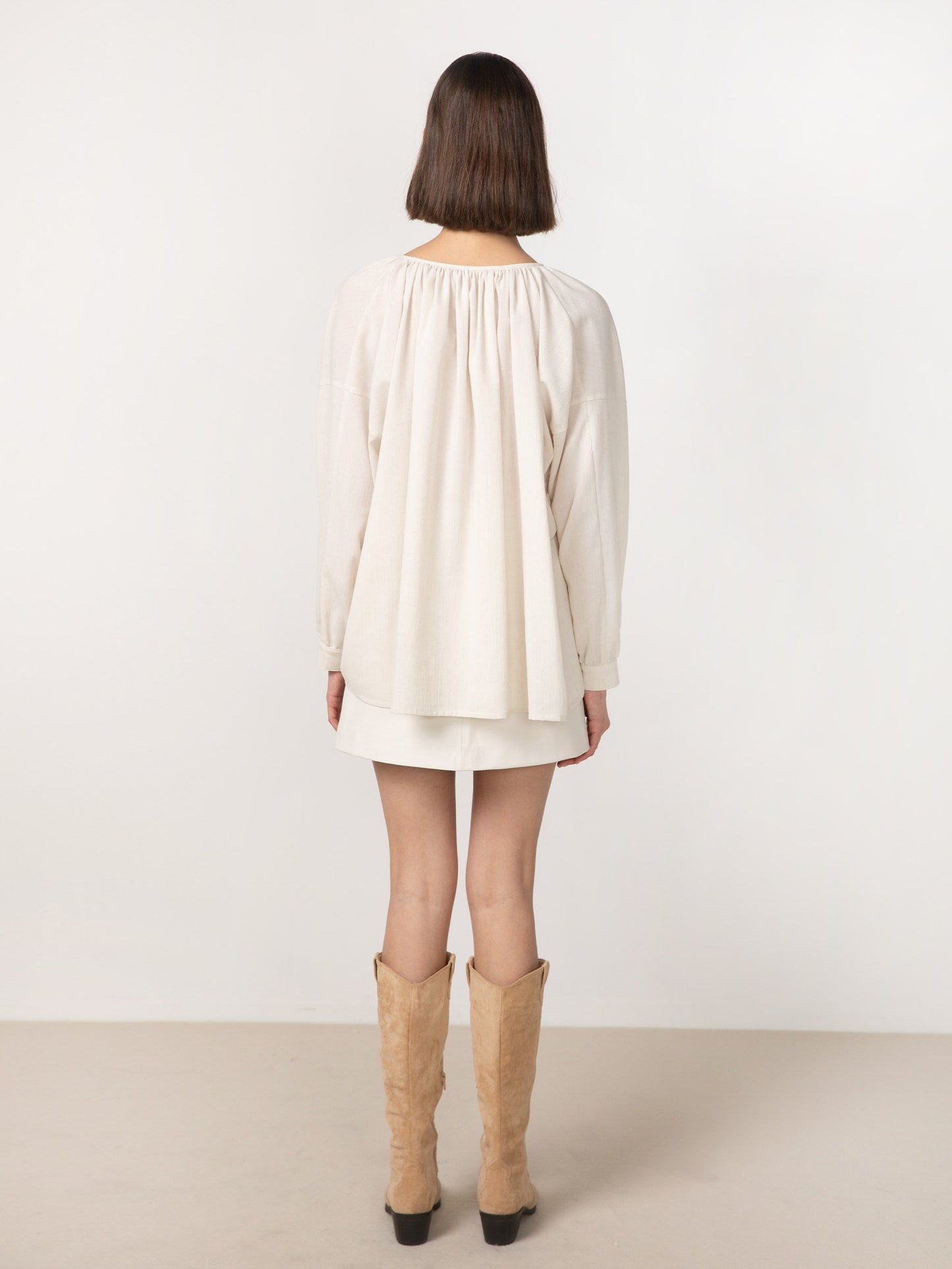CUBIC Women's Oversized A-line Pleated Blouse