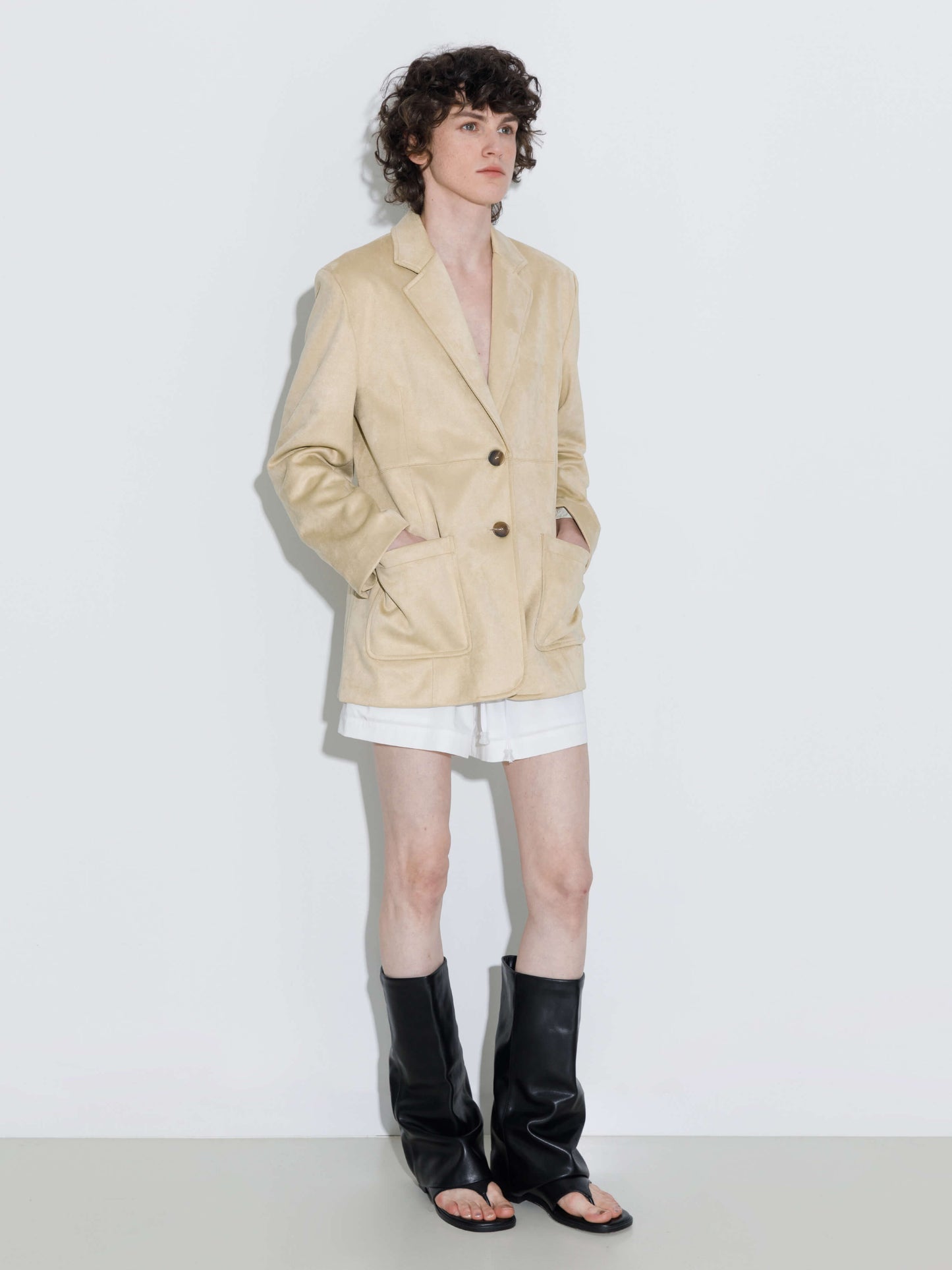 ONE BY CUBIC Silky Tailored Suede Jacket