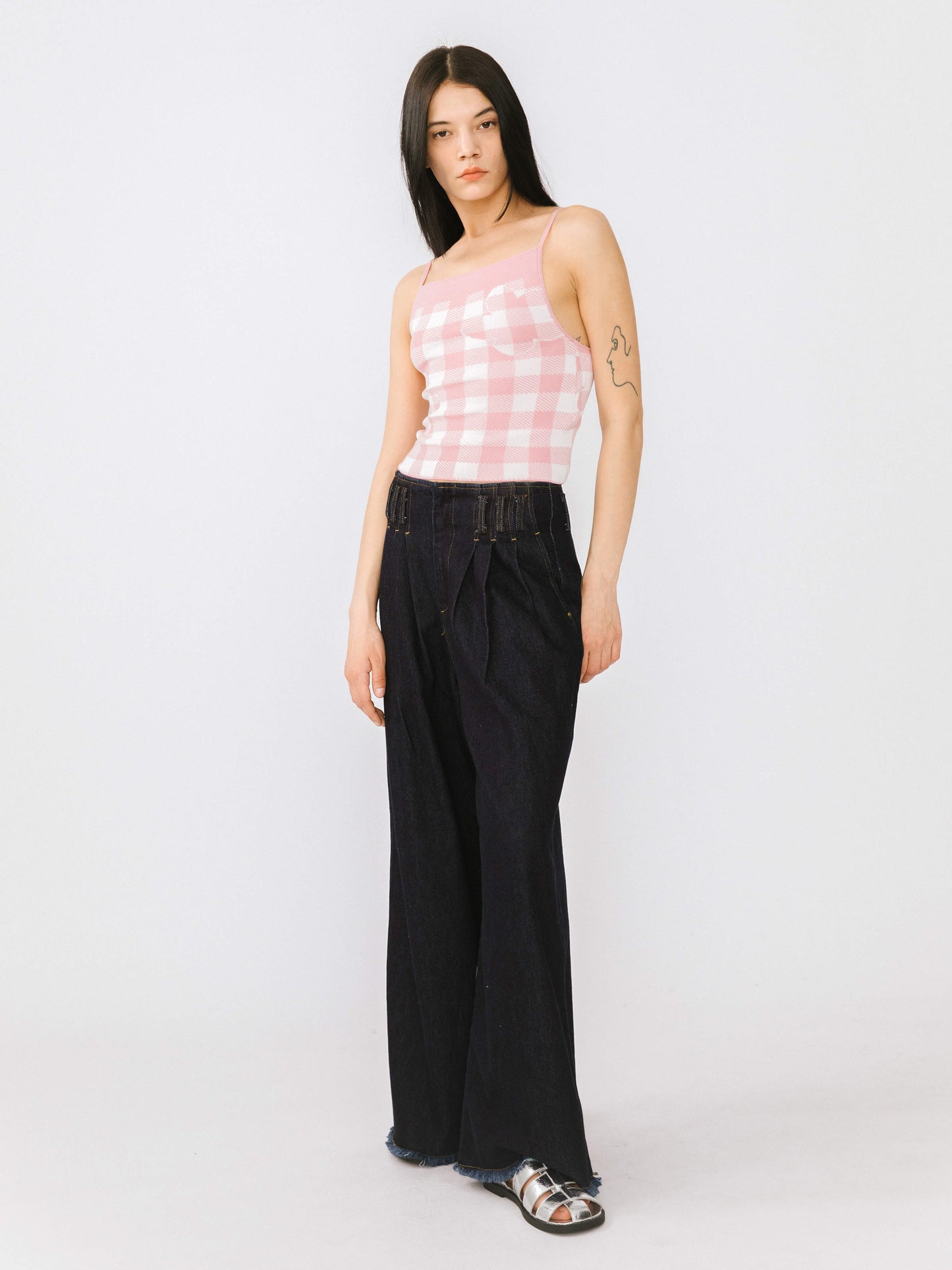 Checkered Knit Camisole top