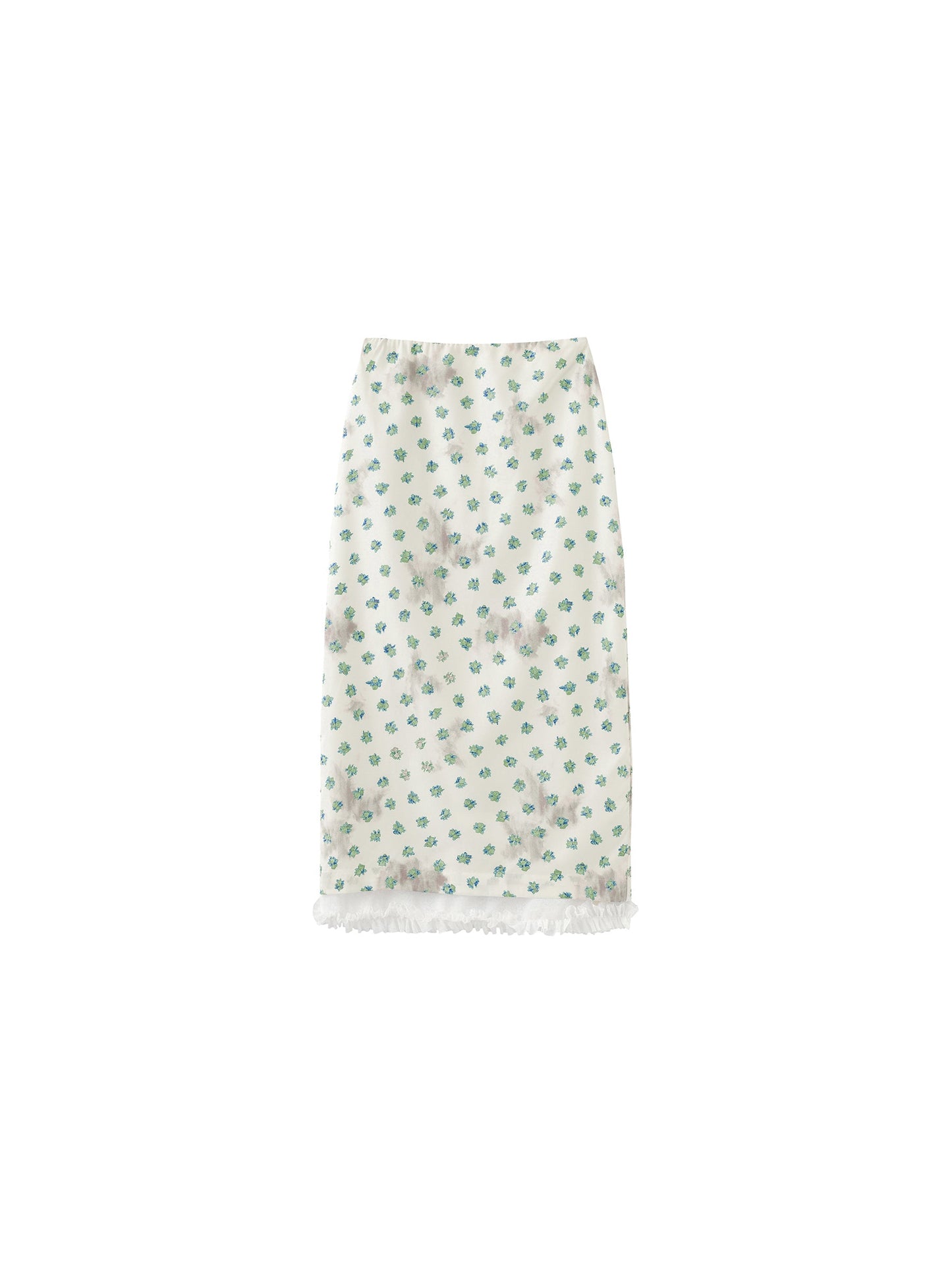 Lace Patchwork Floral Printed Skirt