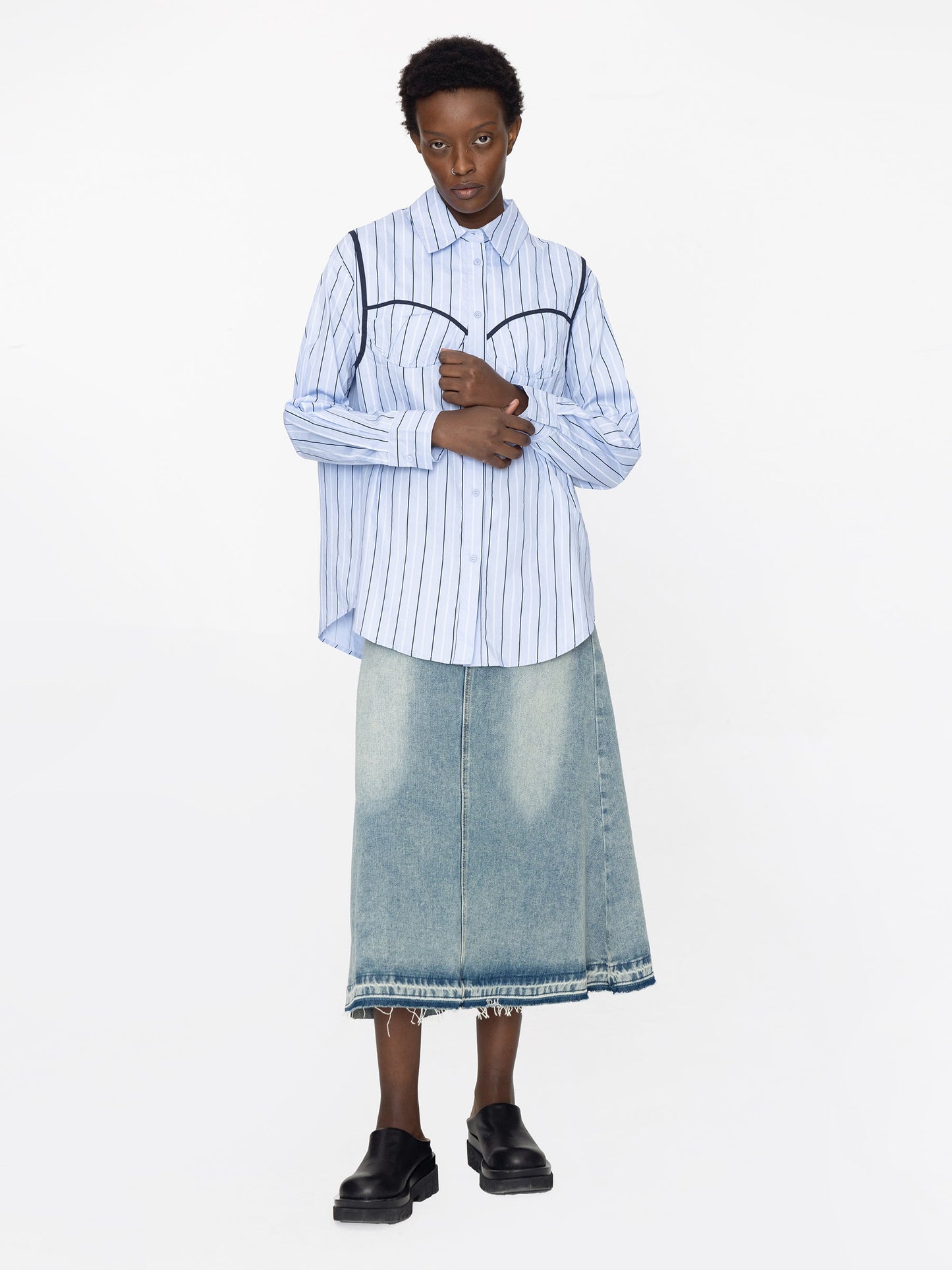 Corset Cup Striped Shirt