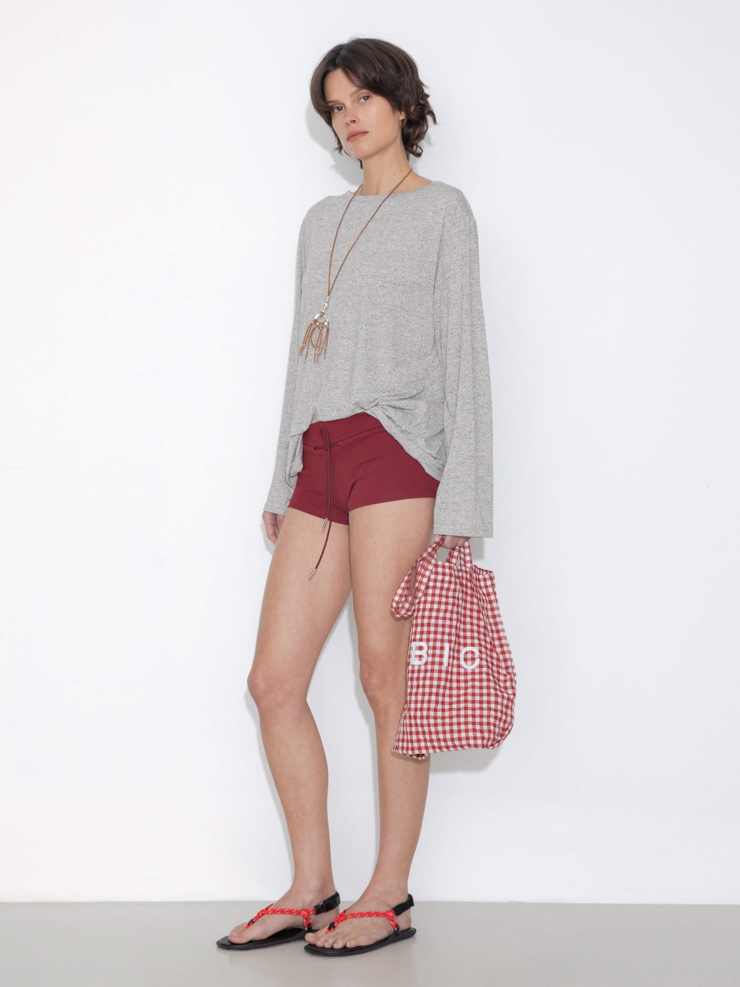 Loose Crew Neck Long Sleeve Knit Top
