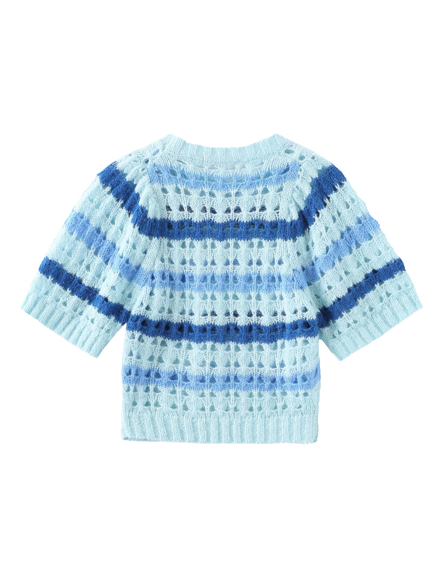 CUBIC Women's Striped Cropped Knit T-shirt