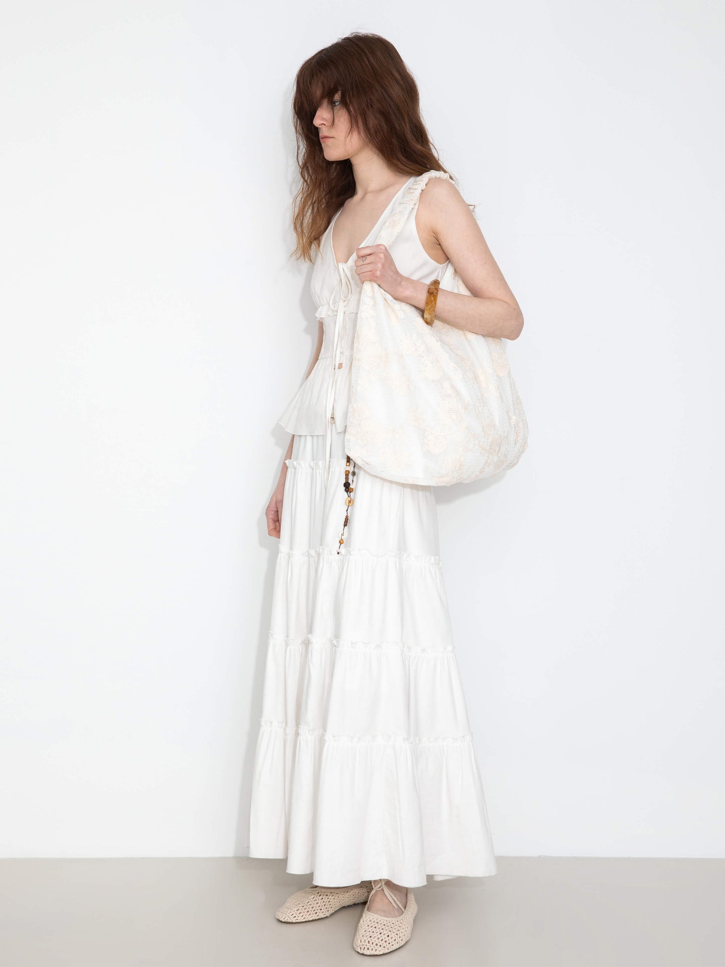 High-Waisted A-Line Maxi Flowy Skirt
