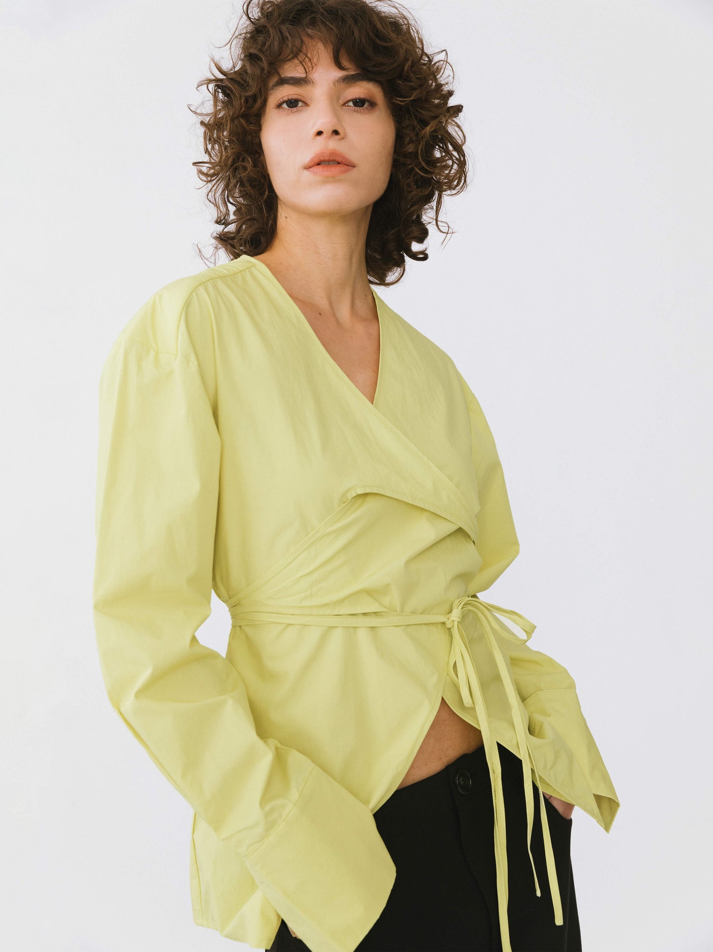 V-Neck Criss-Crossed Layered Blouse