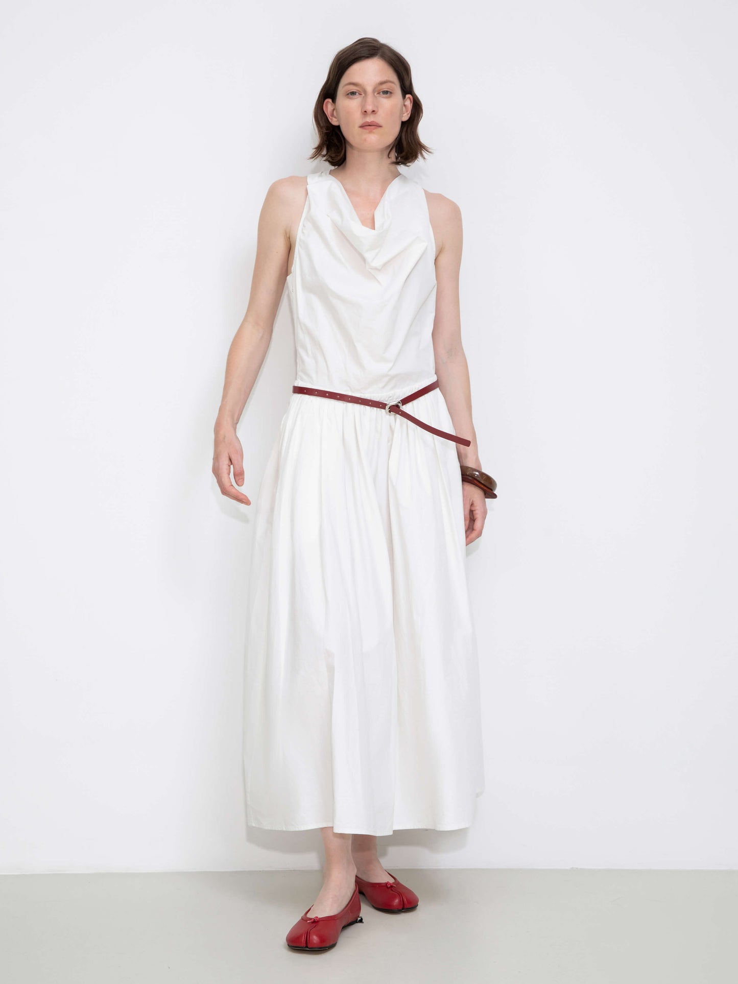 100% Cotton Halter Neck Cowl Dress