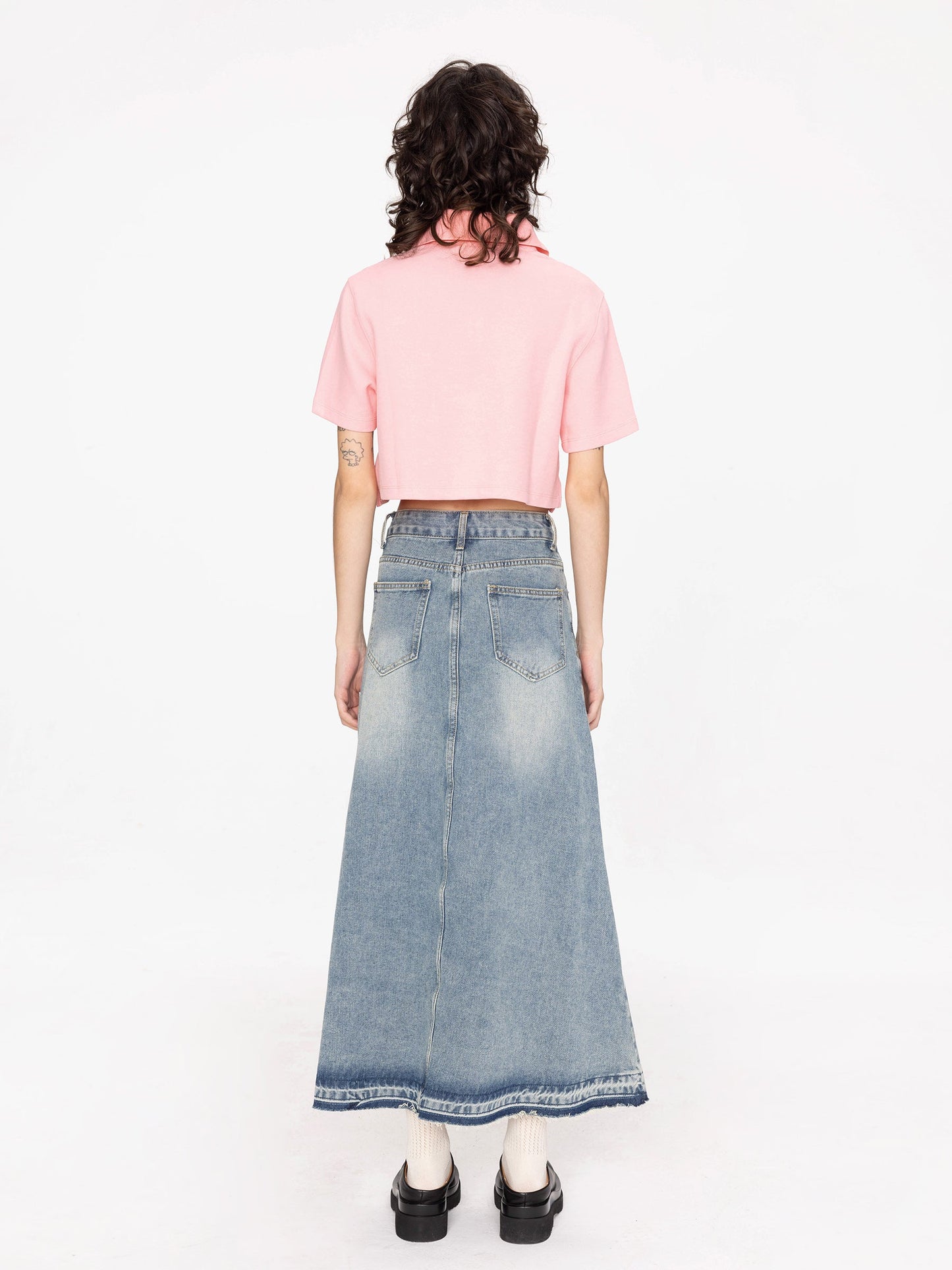 Oversized Cropped Polo T-Shirt