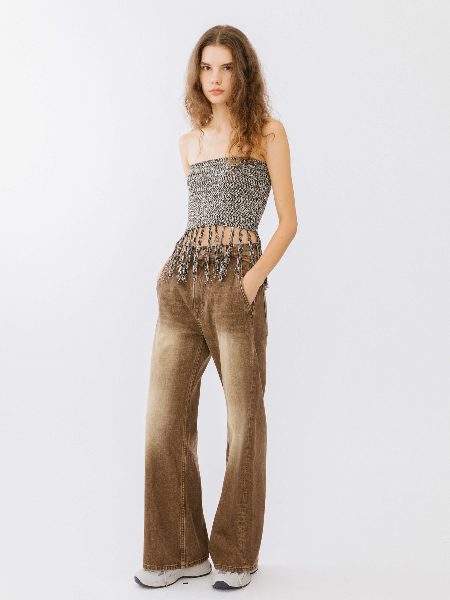 High Waisted Washed Out Boyfriend Jeans