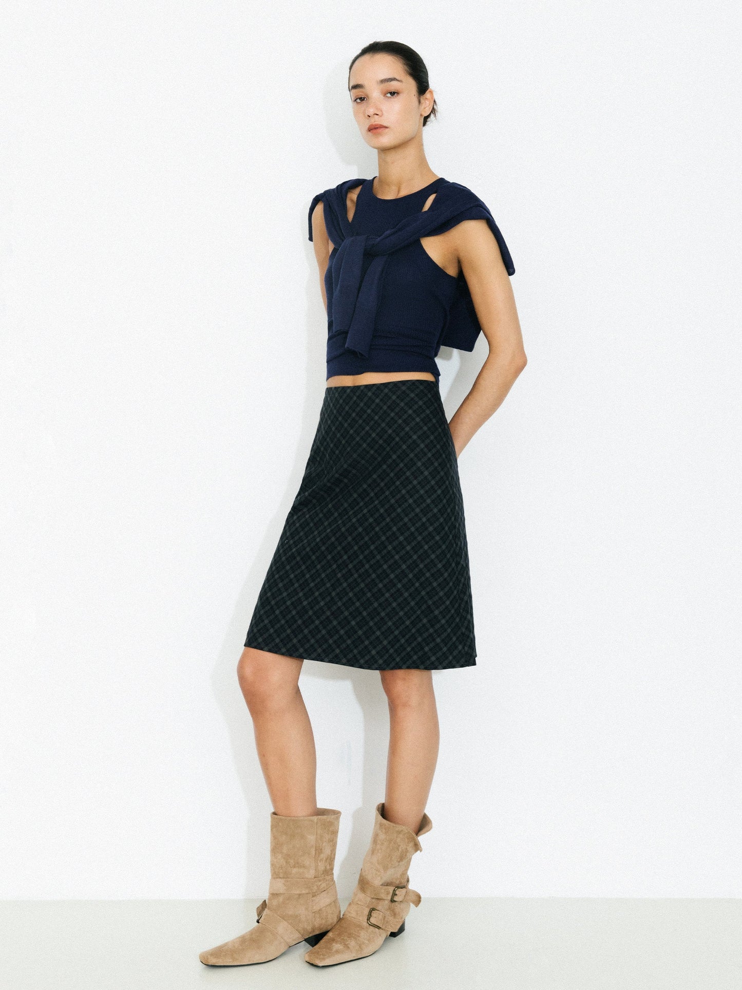Knit Cardigan and Vest Two-Piece Set
