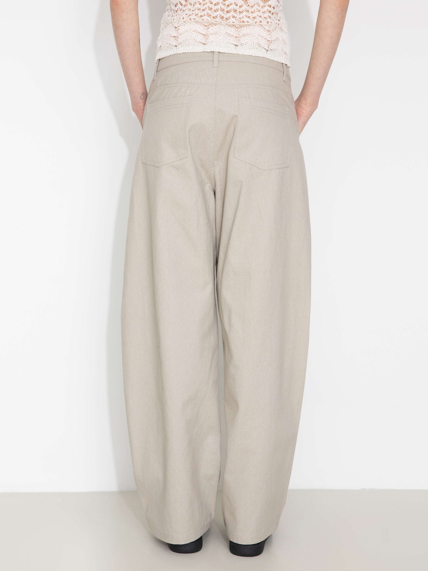 100% Cotton Draped Oversized Wide-Leg Casual Pants