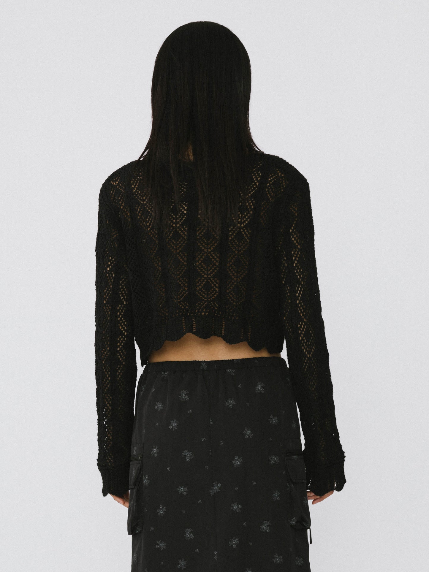 Thin Knit V-Neck Drawstring Top